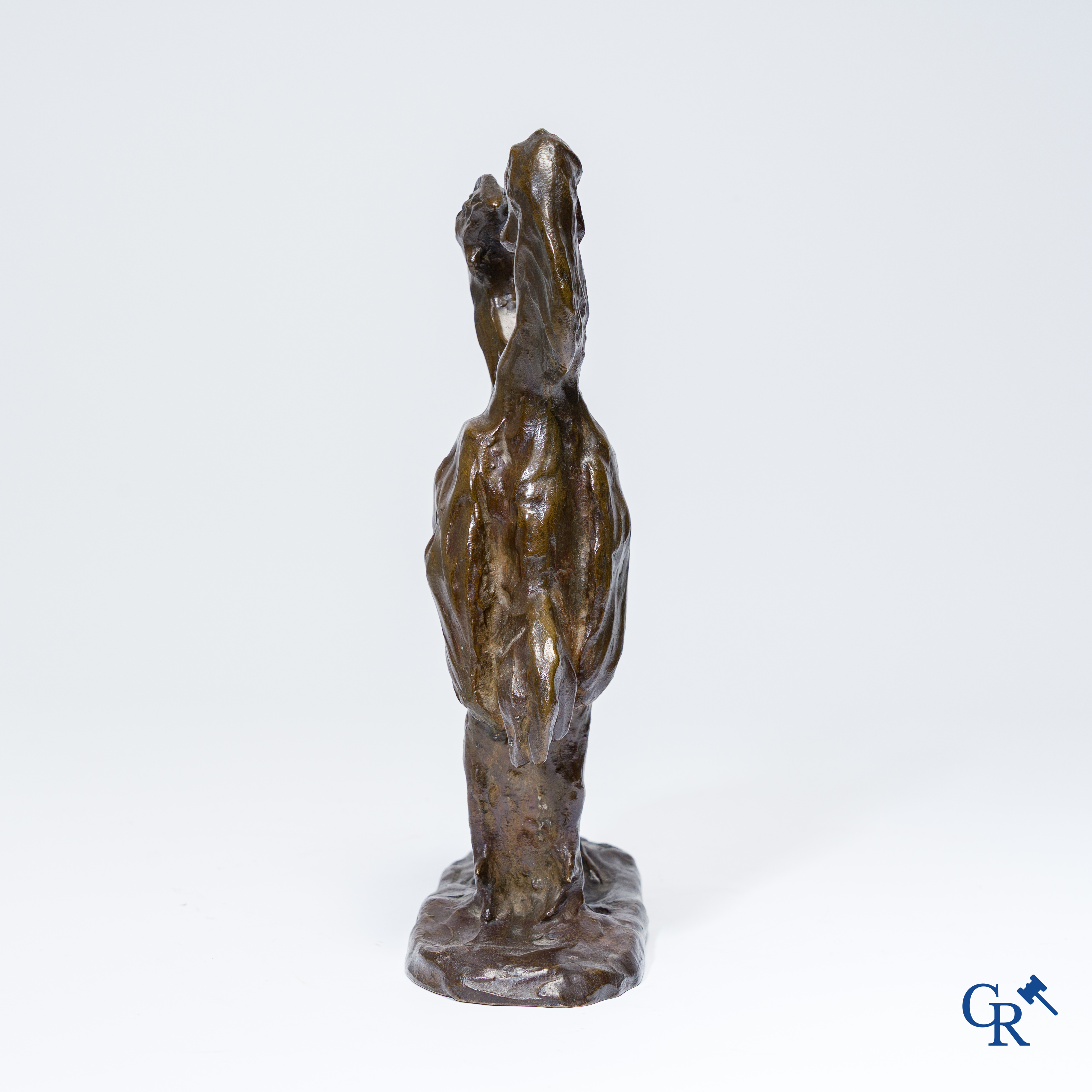 Geo Vindevogel (1923-1977) (*) Bronze with brown patina, 2 fighting cocks. Signed Geo Vindevogel and dated 1939.