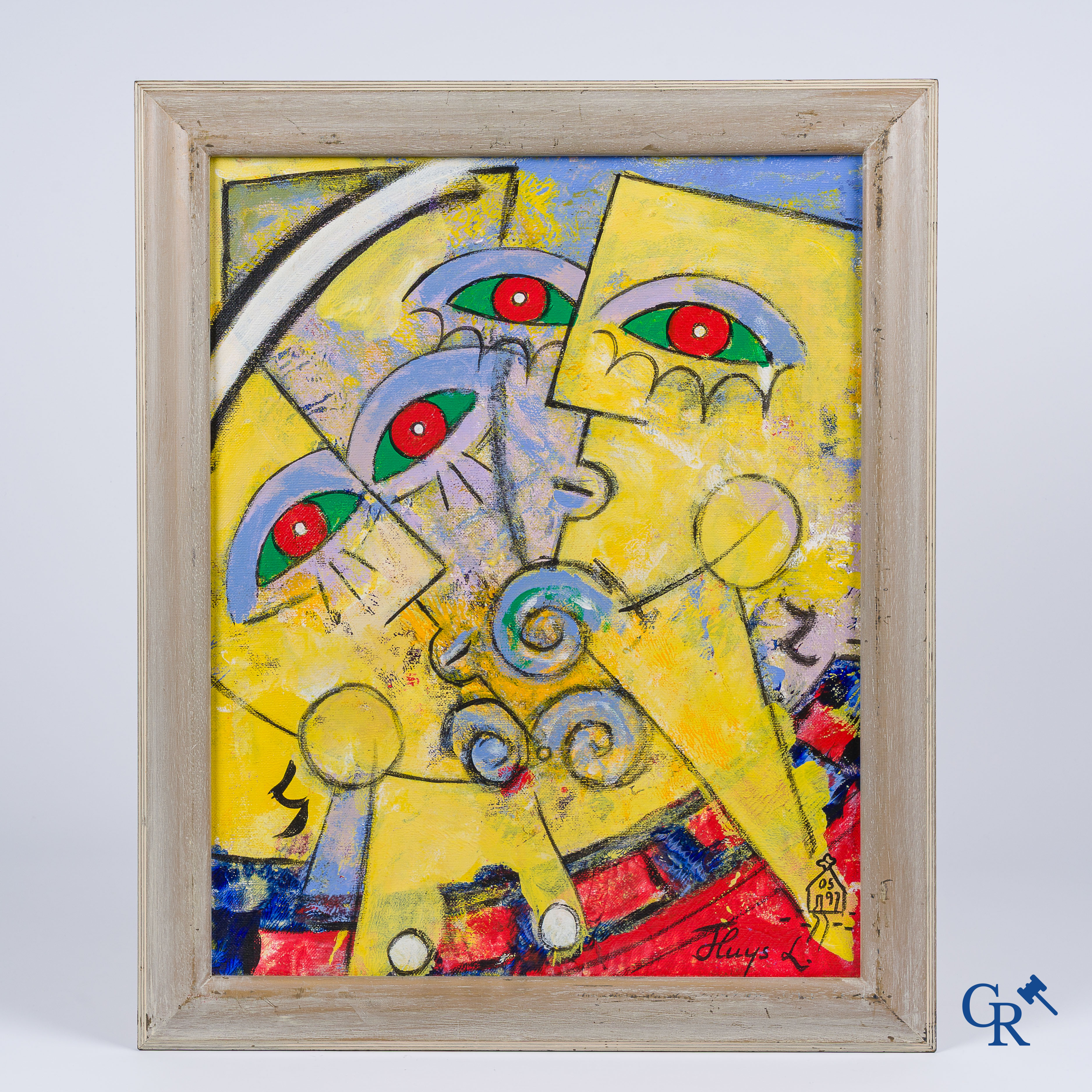 Ludo Huys (1947-2007) Cubist figures. Oil on canvas. Signed and dated 1997 lower right.