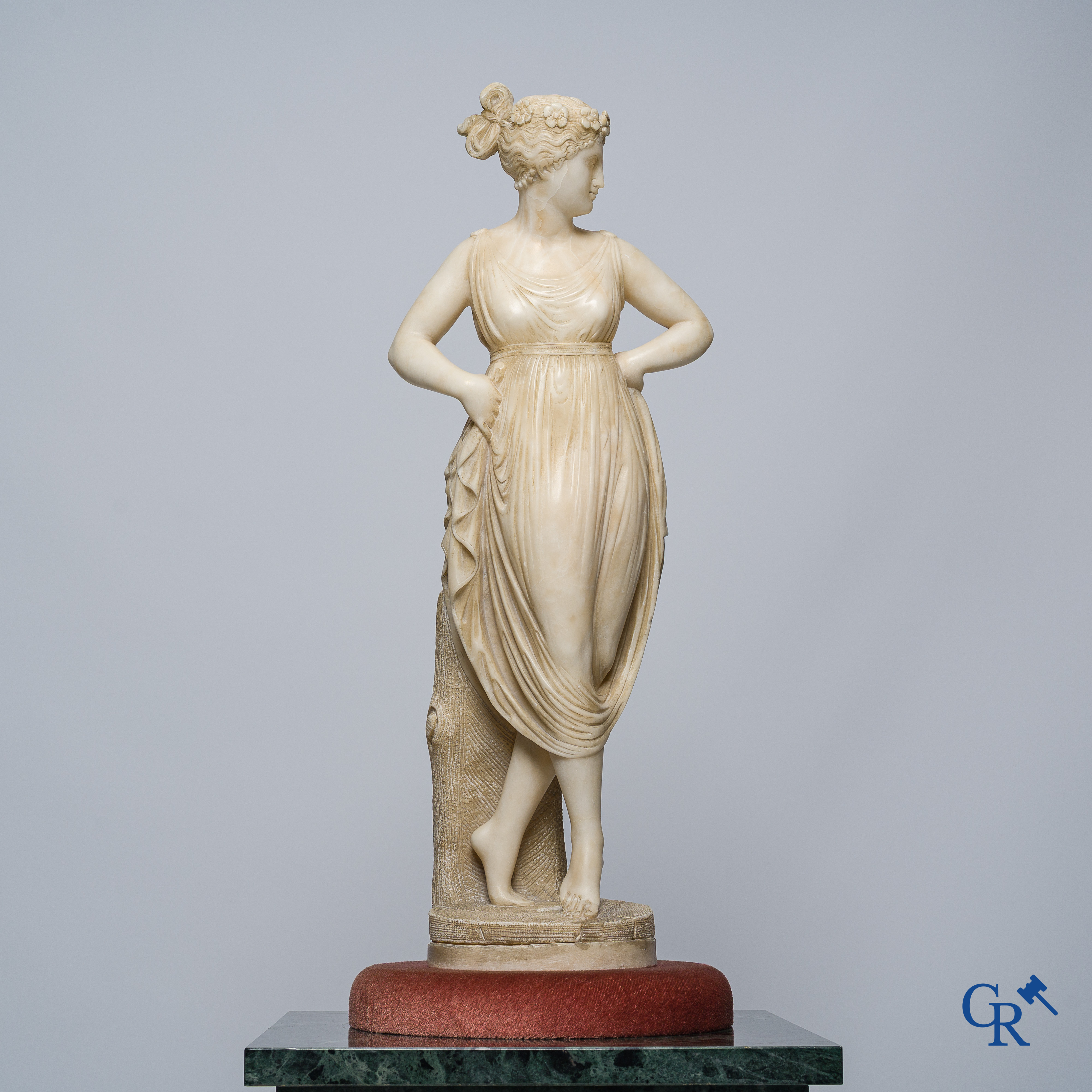 After a model by Antonio Canova. Sculpted alabaster. Circa 1900.