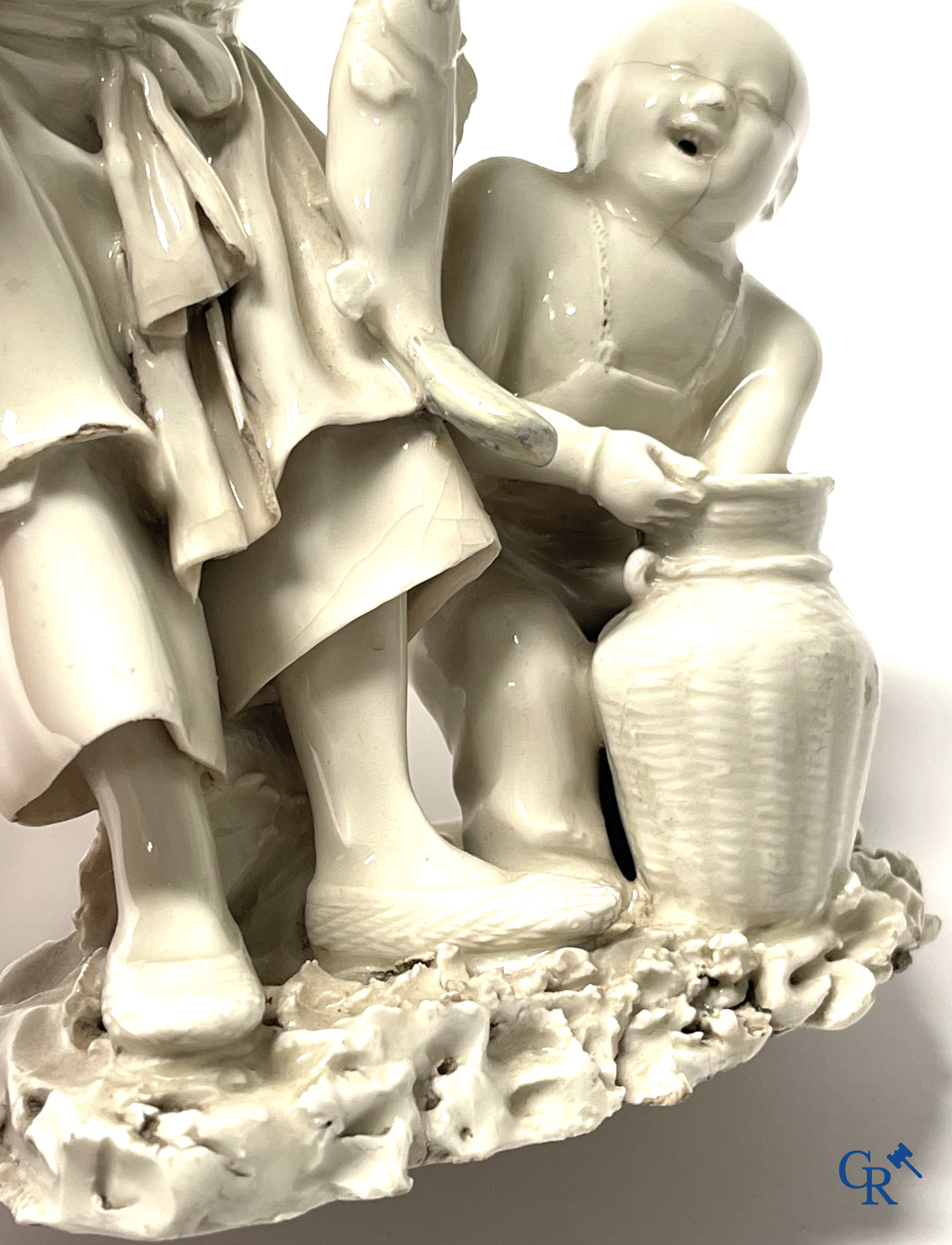 Asian Art. China. A group in blanc de Chine. 18th century.