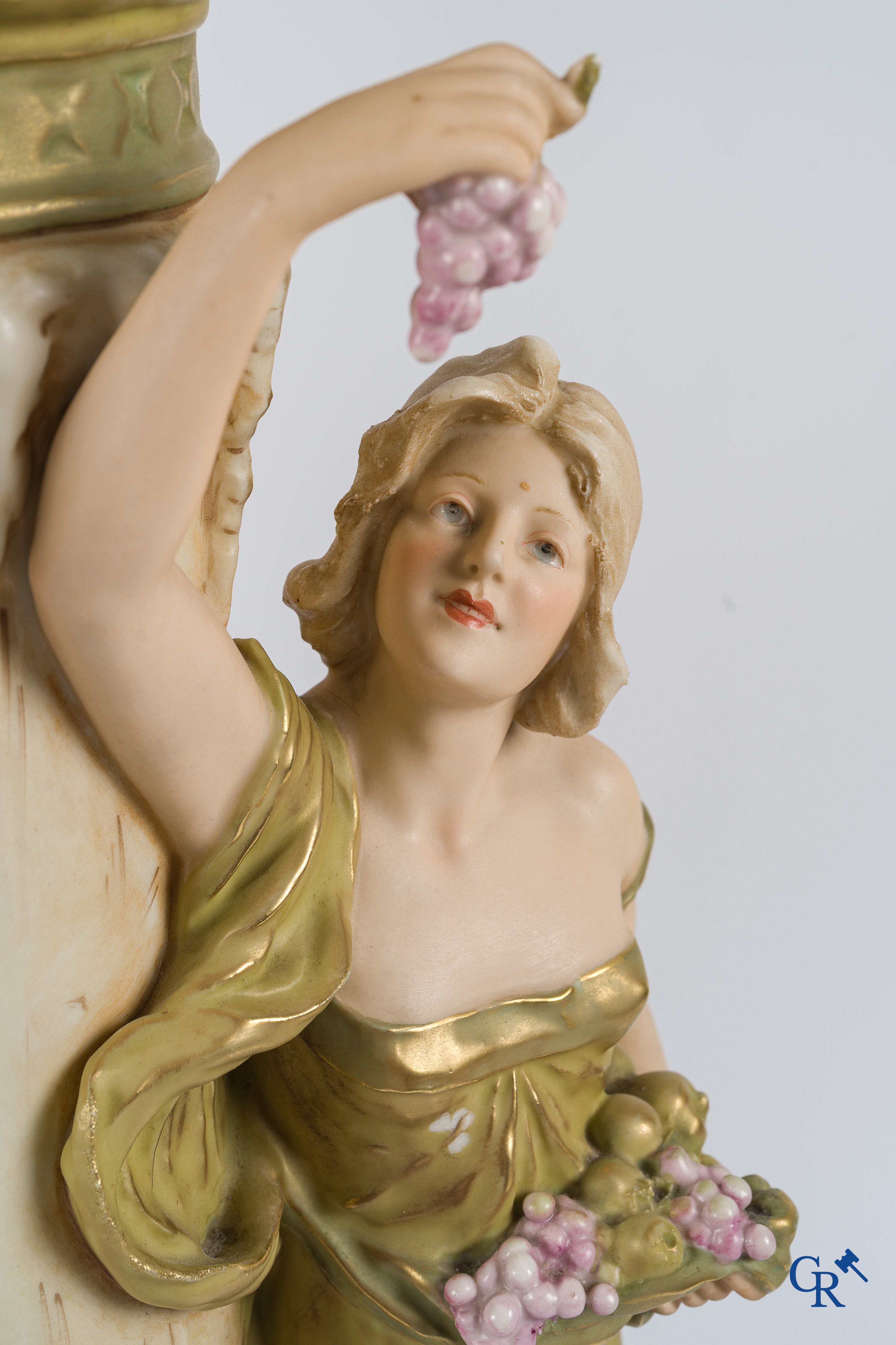 Royal Dux Bohemia. Imposing 3 pair in porcelain. Art Nouveau. Marked. Circa 1900.