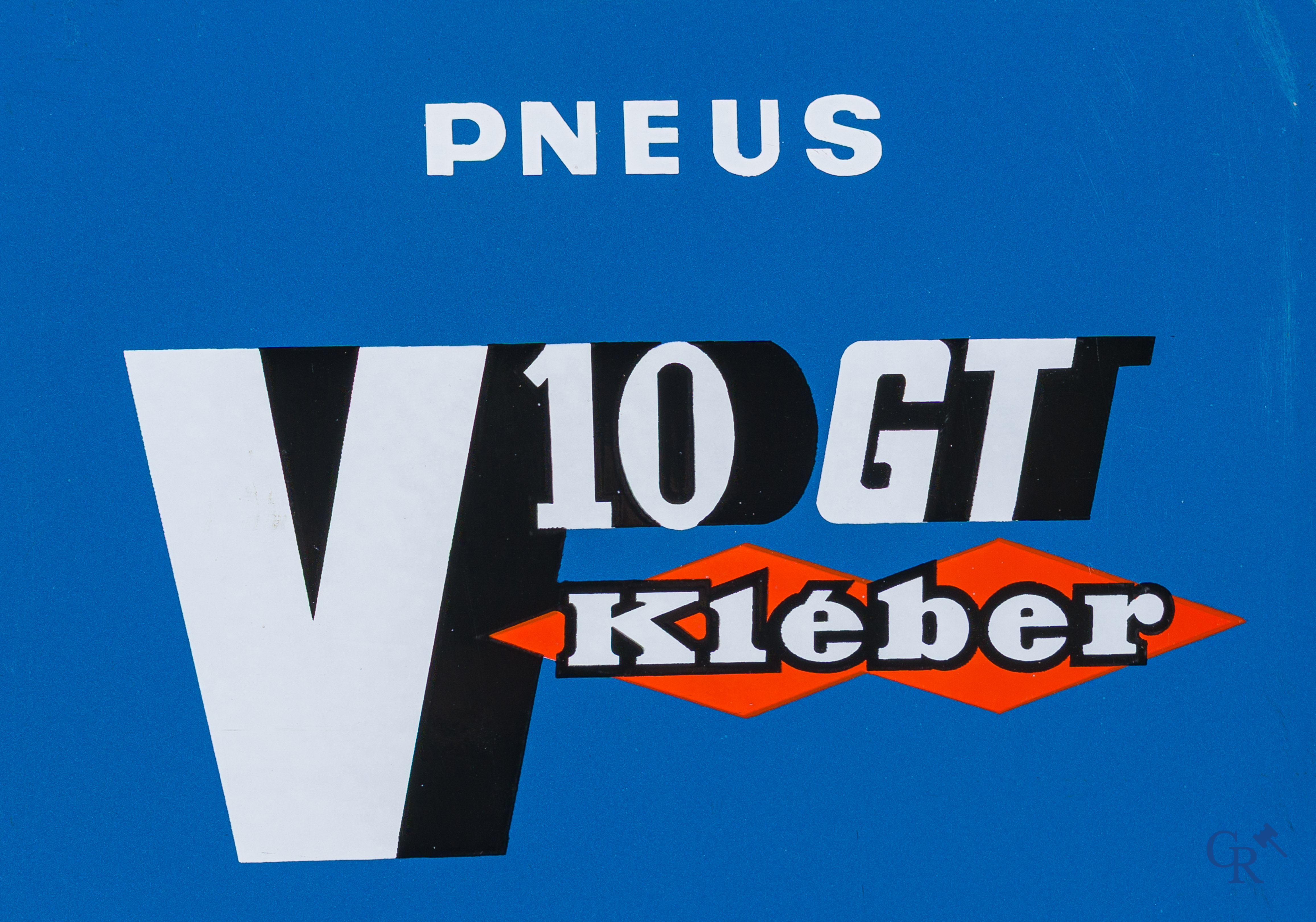 Pneus Kléber, enamel advertising thermometer for the Kléber tyre brand. Emaillerie Alsacienne Strasbourg.
