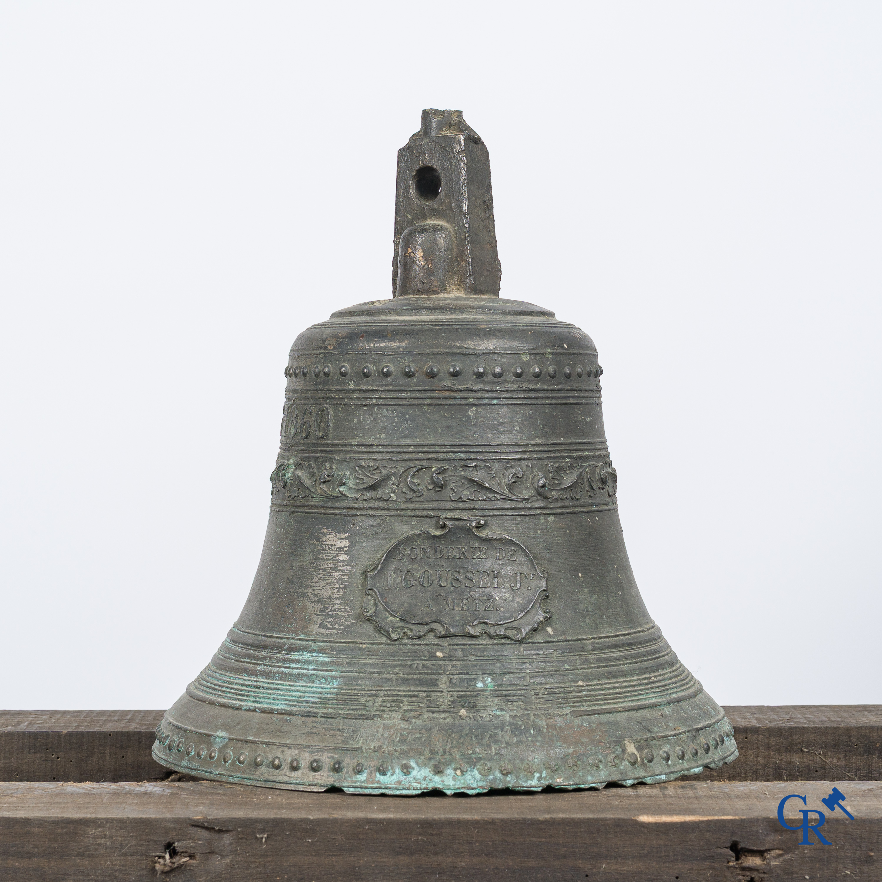 Religious objects. Bronze church bell. Fonderie de J. Goussel à Metz. Dated 1860.