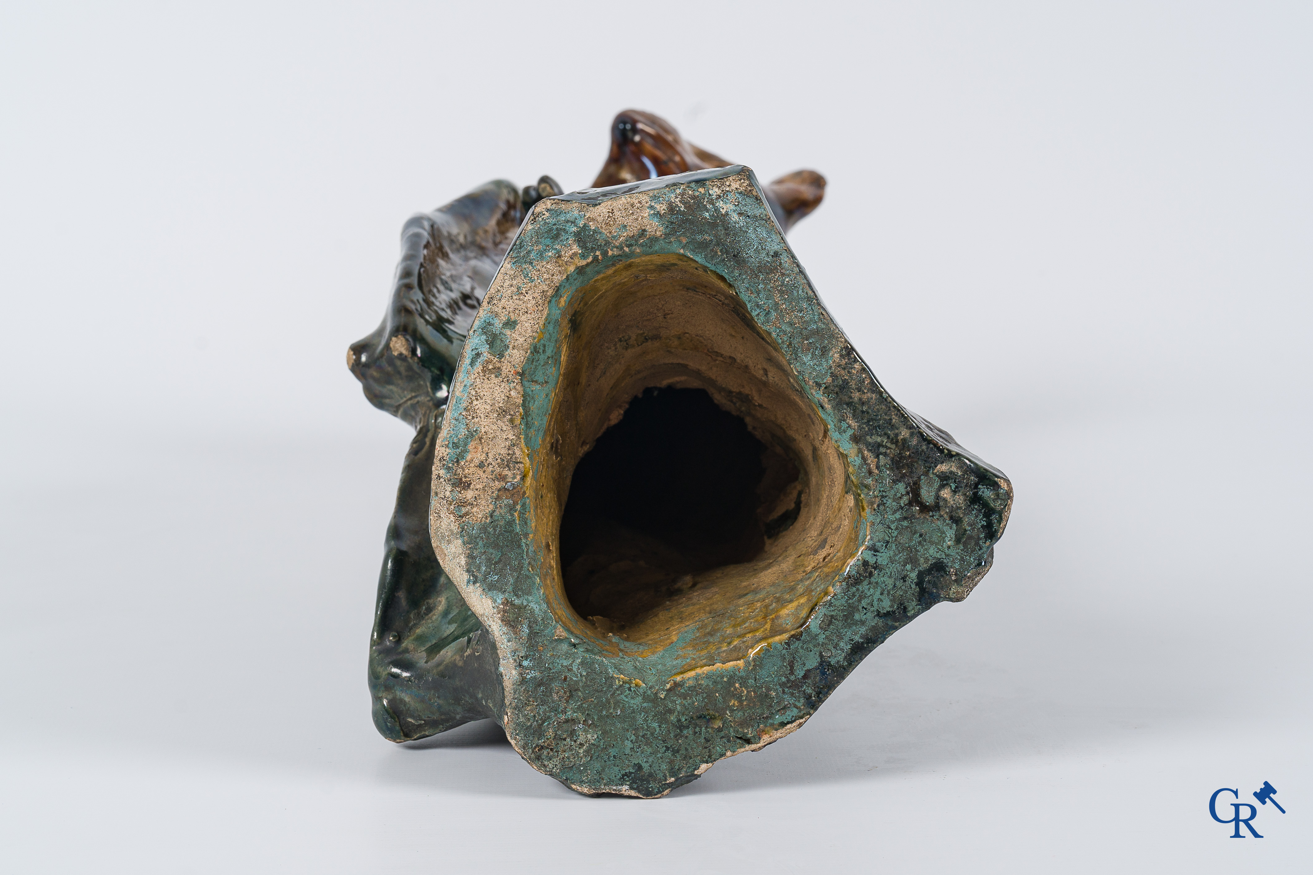 Flemish pottery. Arthur Craco for the studios of Fréderic Horta. Stamp of the studio F. Horta Gand. Circa 1900.
