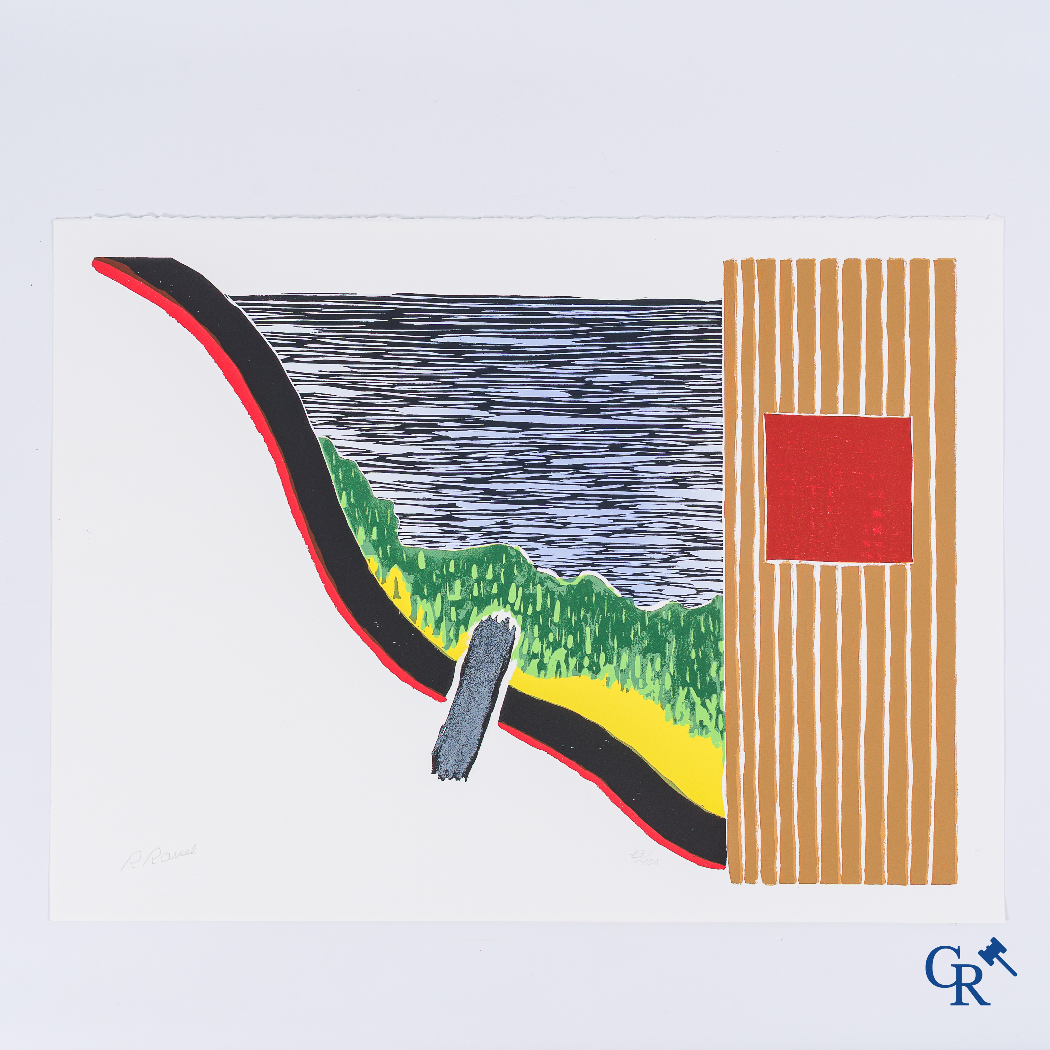 Roger Raveel (1921-2013) "La Côte d'Azur" Colour screen print. Signed and numbered 23/100.