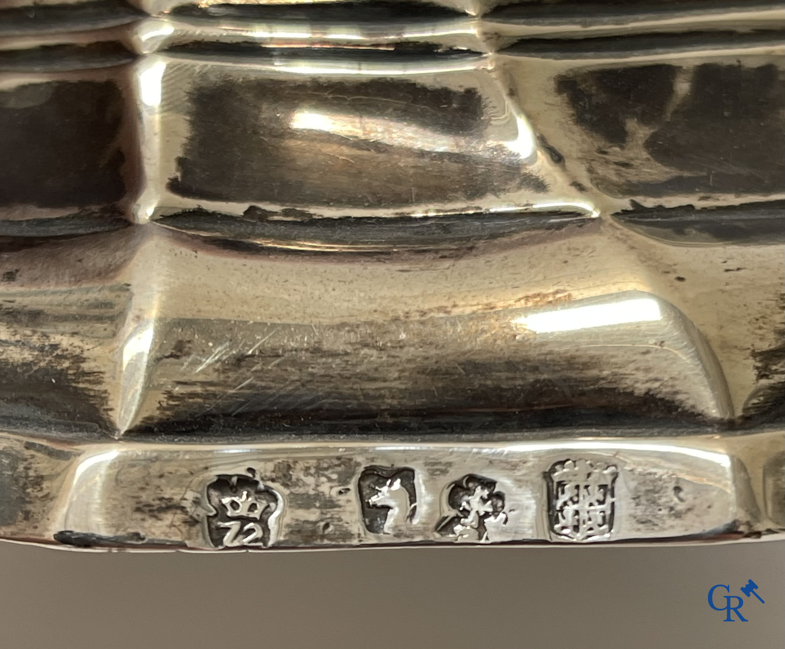 Silver. A pair of 18th century silver candlesticks. Multiple hallmarks.
