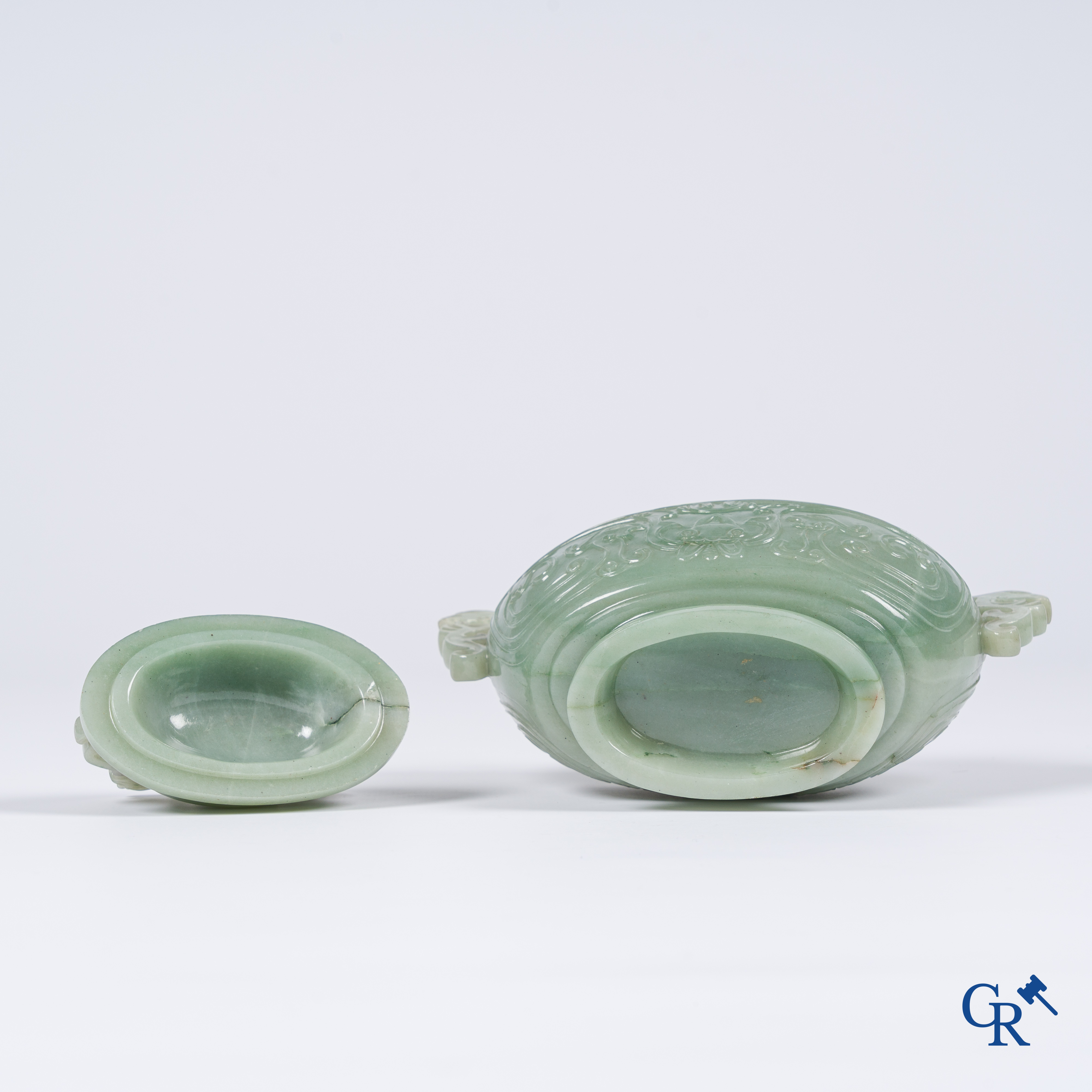 Asian art, a Chinese green jade censer.