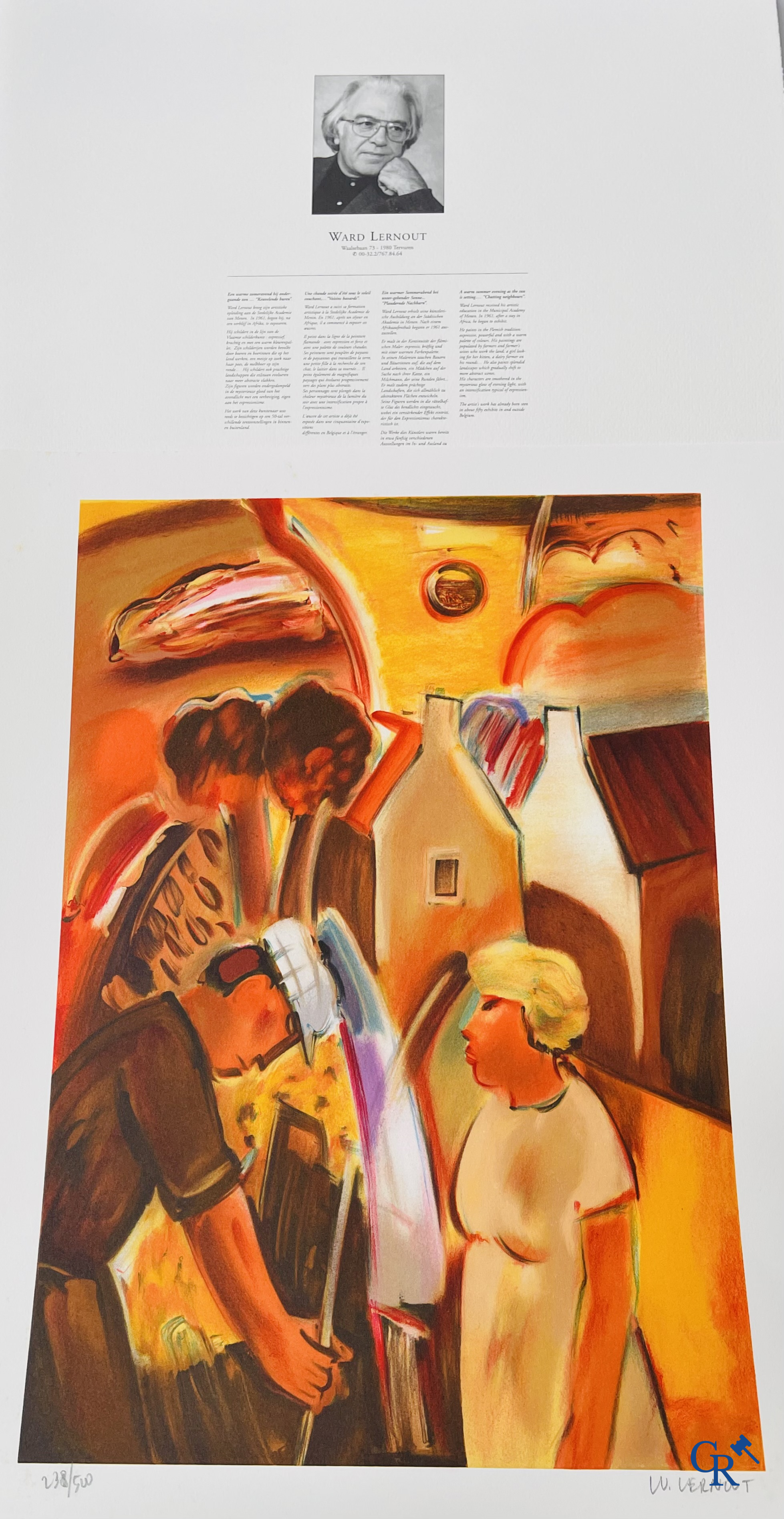 Flemish Art. Portfolio in canvas box with 10 lithographs. Signed and numbered 238/500.