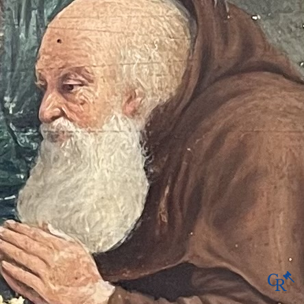Religious objects. Saint Anthony. After an antique work. Mounted on panel.