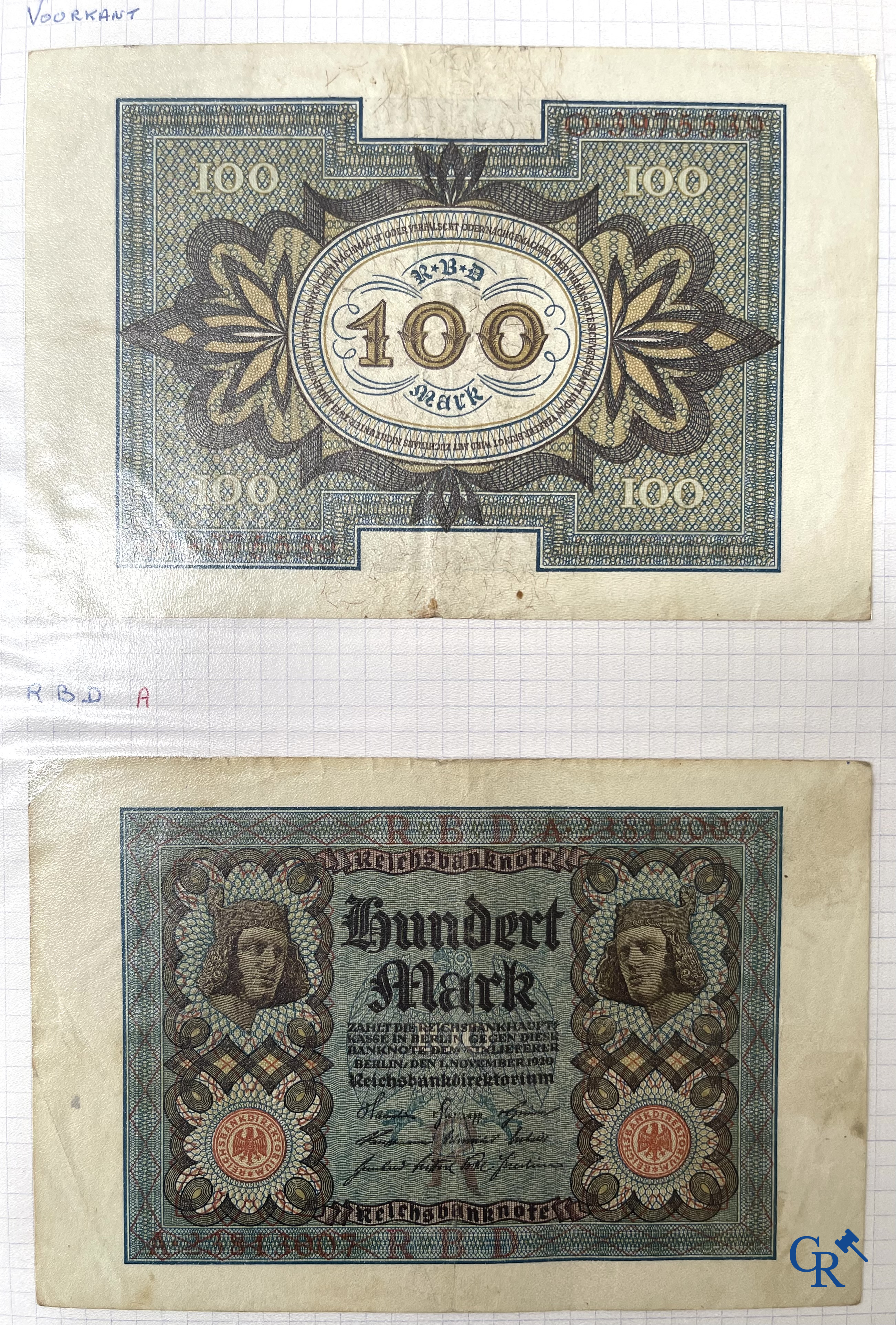 Old coins and banknotes. A large collection of old coins and banknotes. Multiple coins in silver.