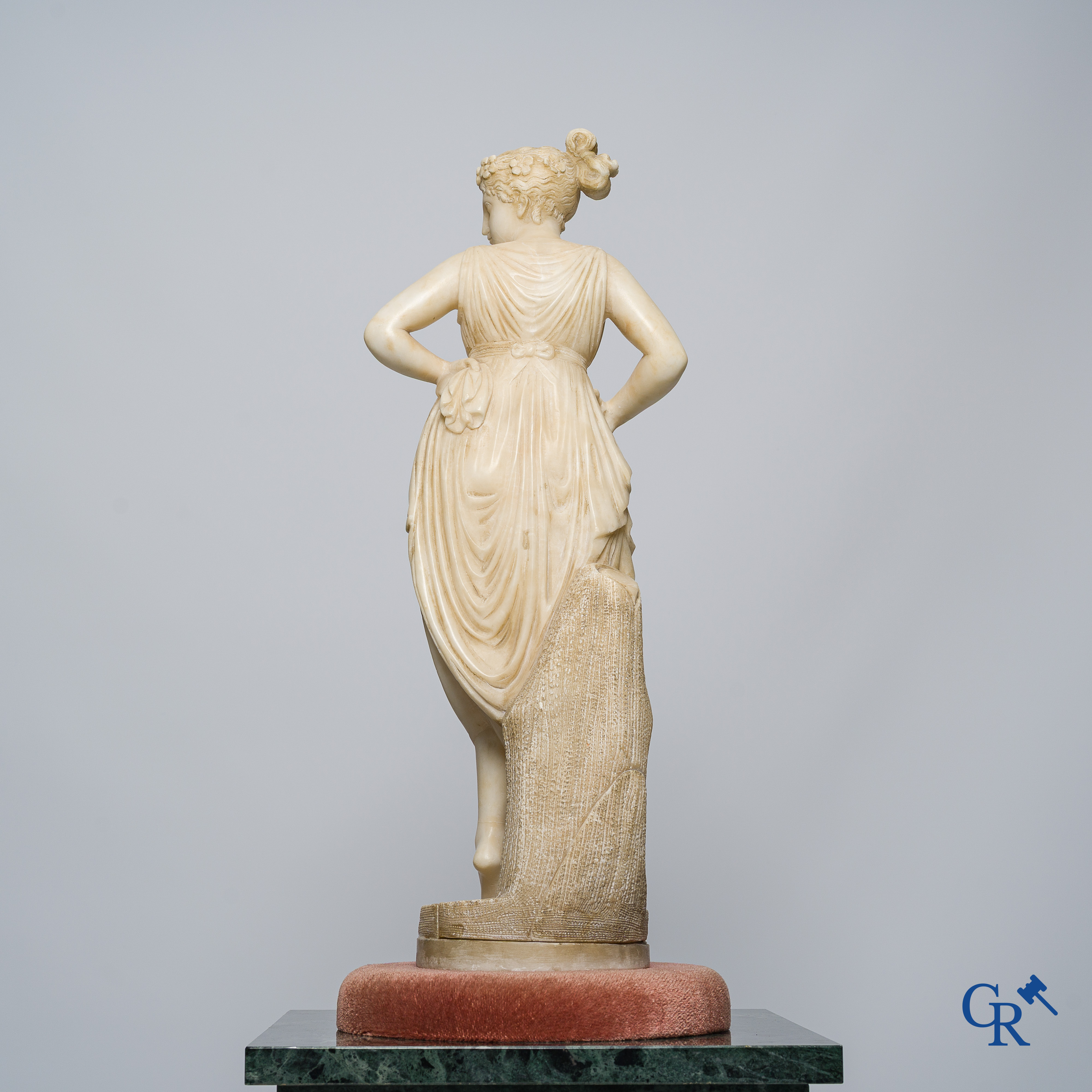 After a model by Antonio Canova. Sculpted alabaster. Circa 1900.