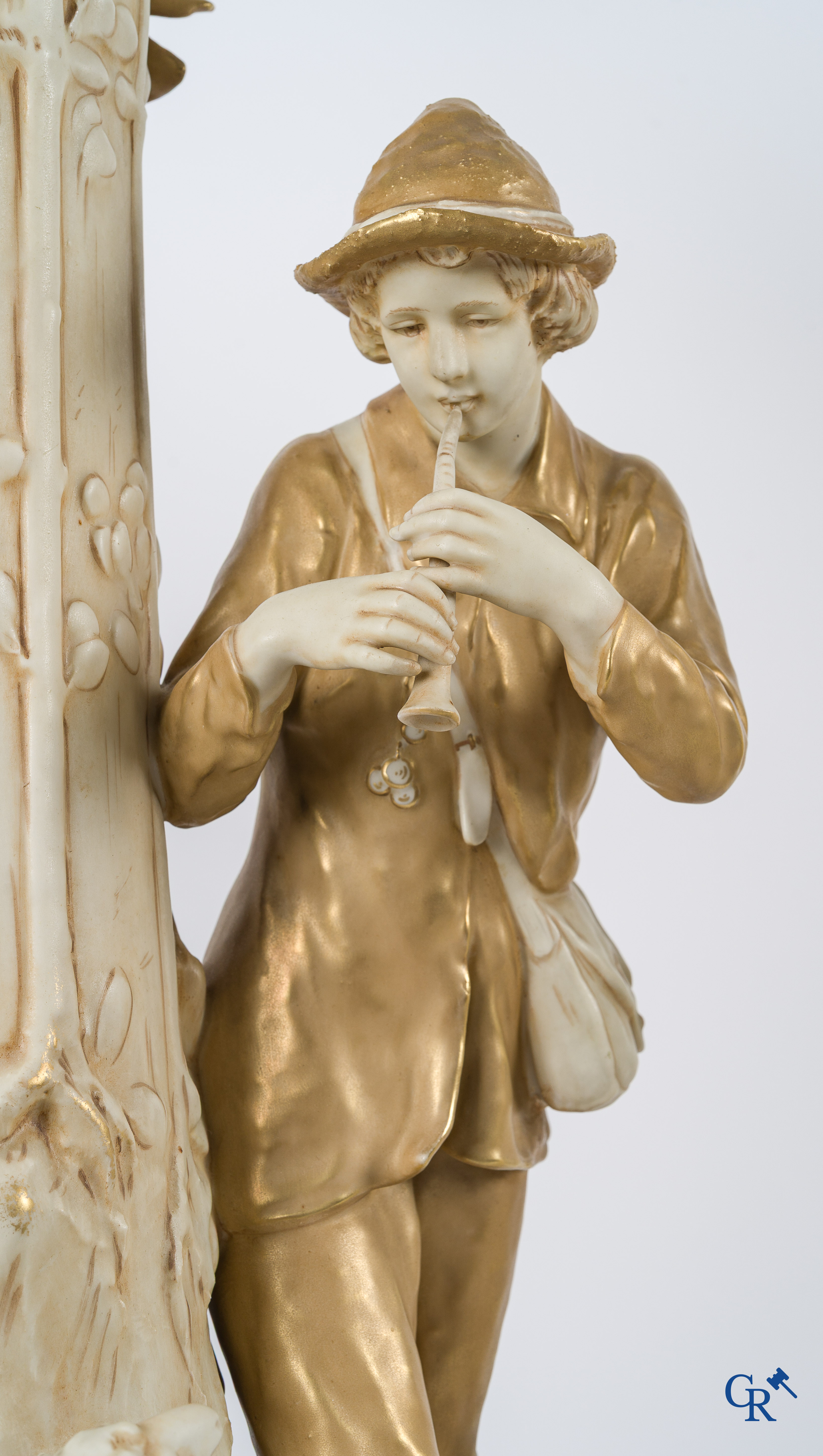 Royal Dux Bohemia. Imposing 3 pair in porcelain. Art Nouveau. Marked. Circa 1900.