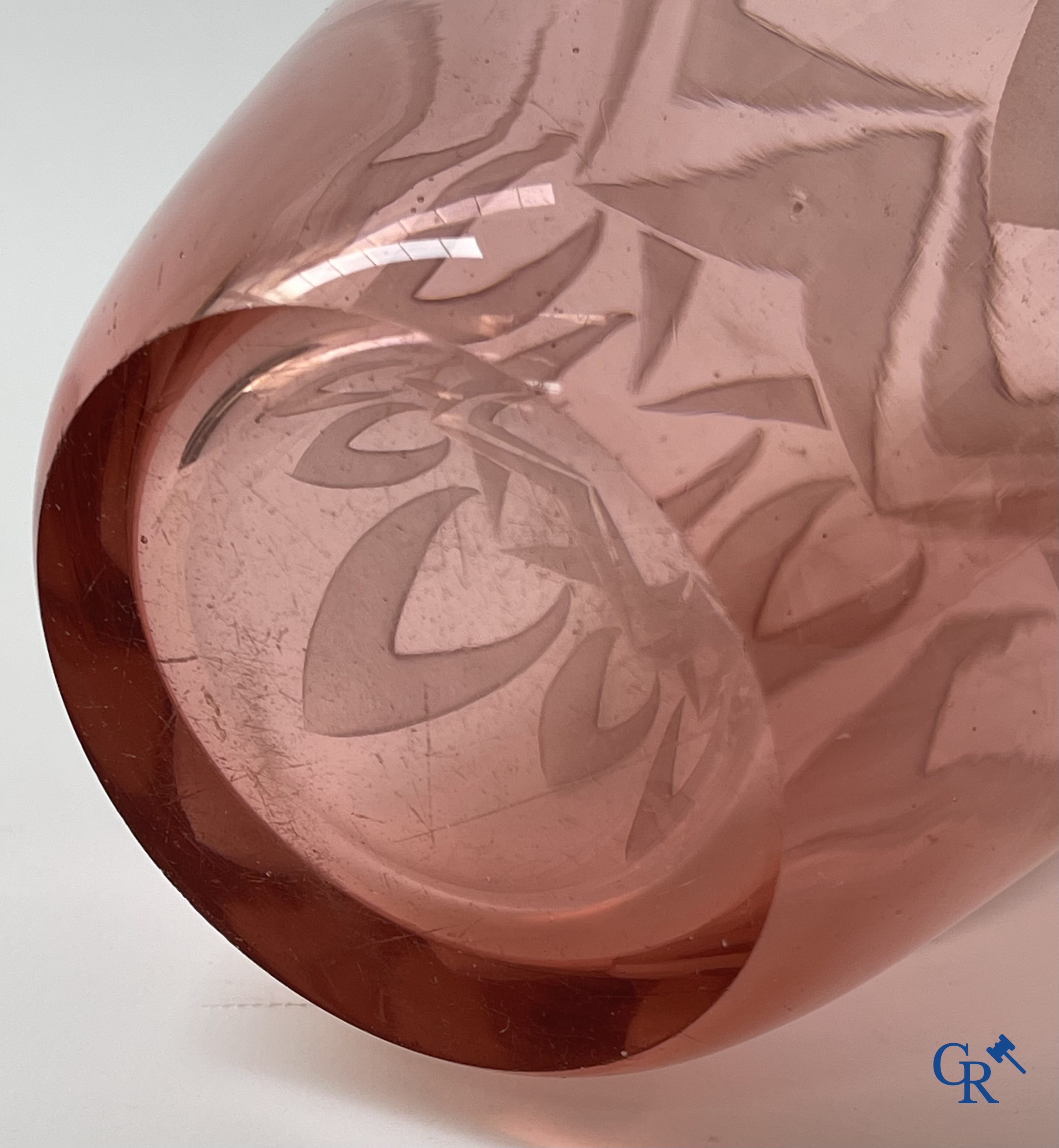 Francois Theodore Legras. A vase with cut motifs signed Legras. Art Deco period.