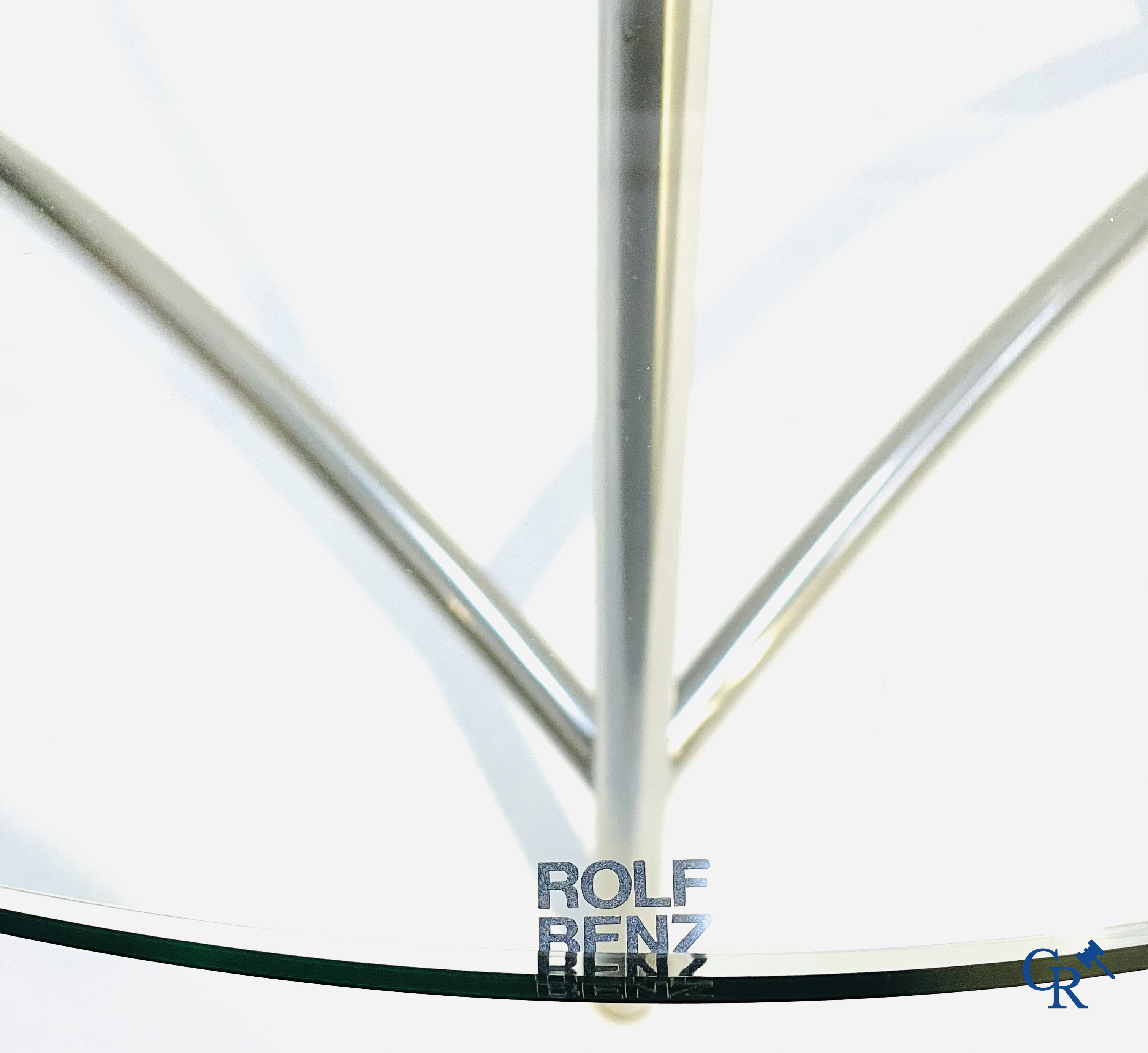 Rolf Benz. Design coffee table in glass and metal.