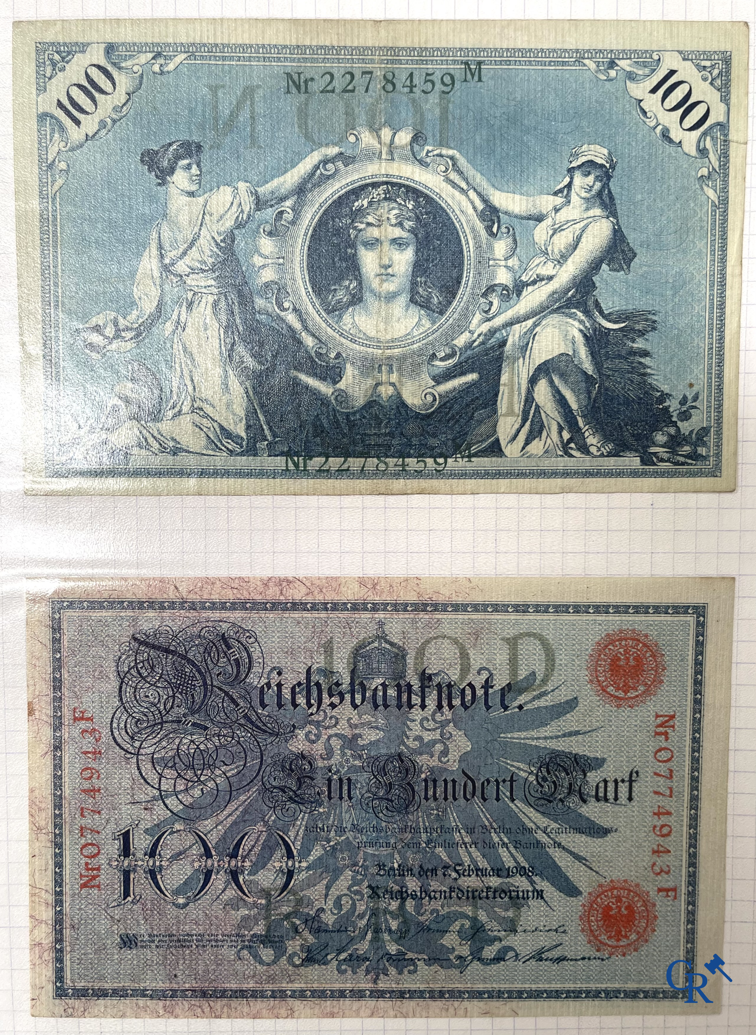 Old coins and banknotes. A large collection of old coins and banknotes. Multiple coins in silver.