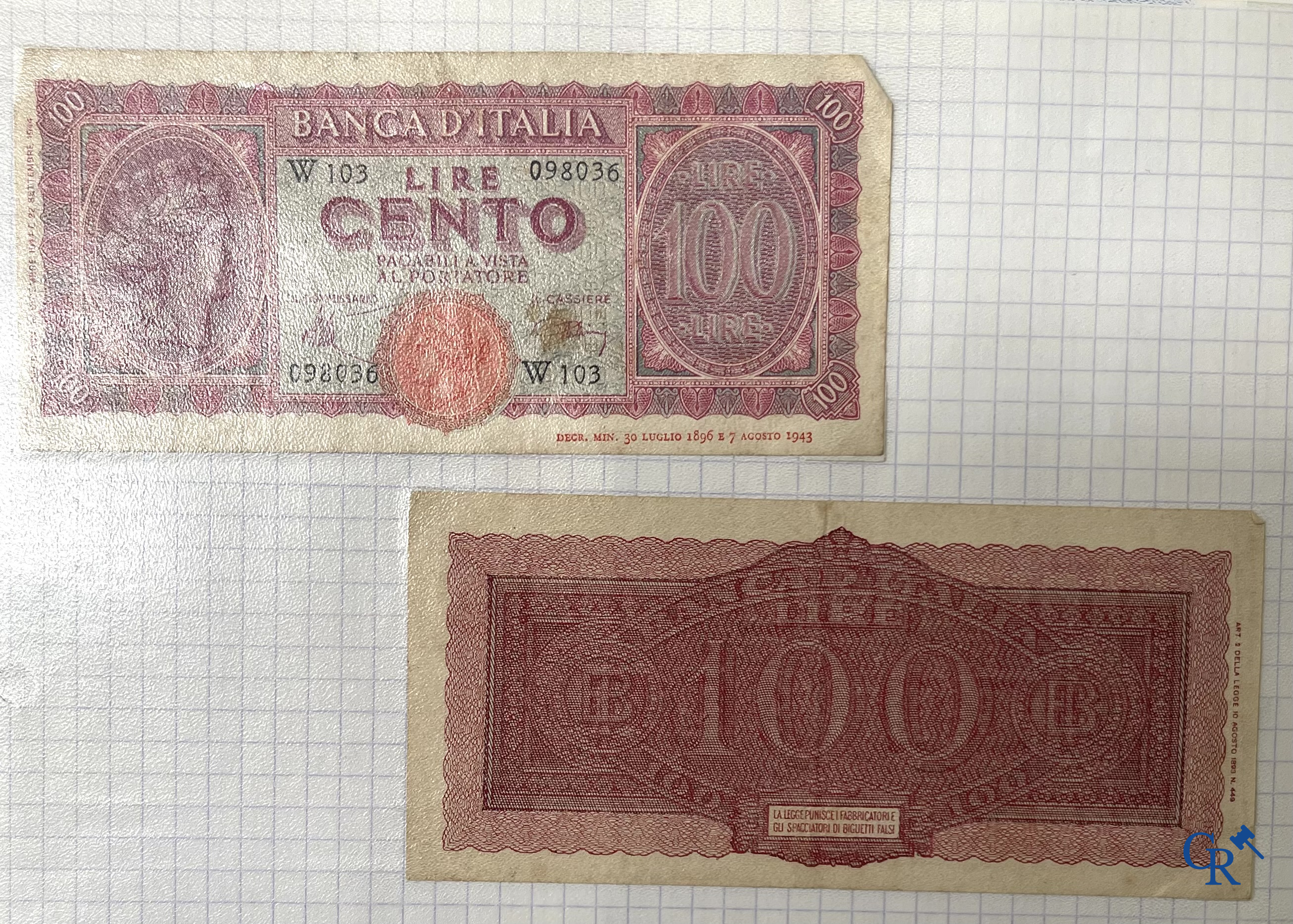 Old coins and banknotes. A large collection of old coins and banknotes. Multiple coins in silver.