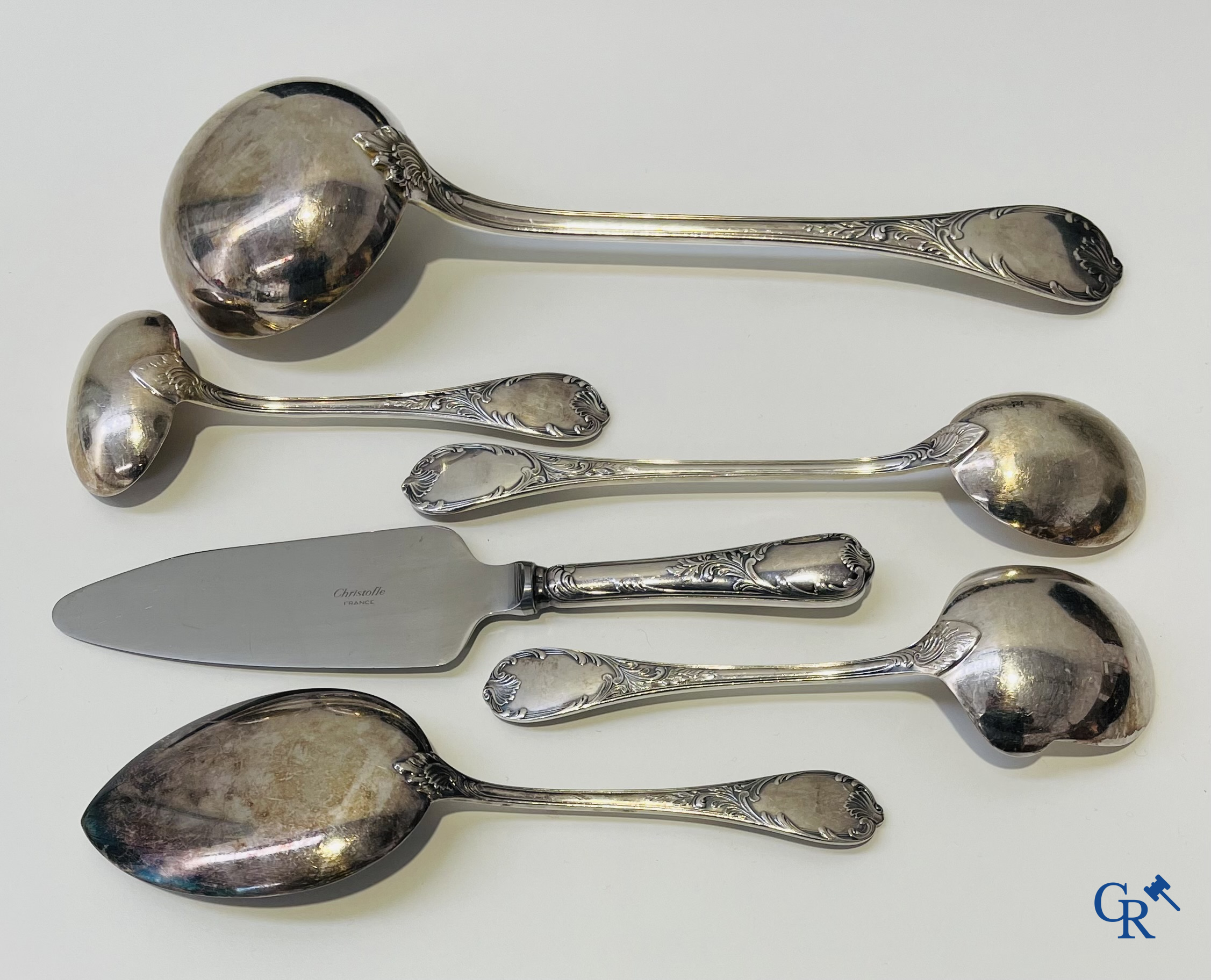 Christofle. Large lot of various silver-plated cutlery including Christofle.