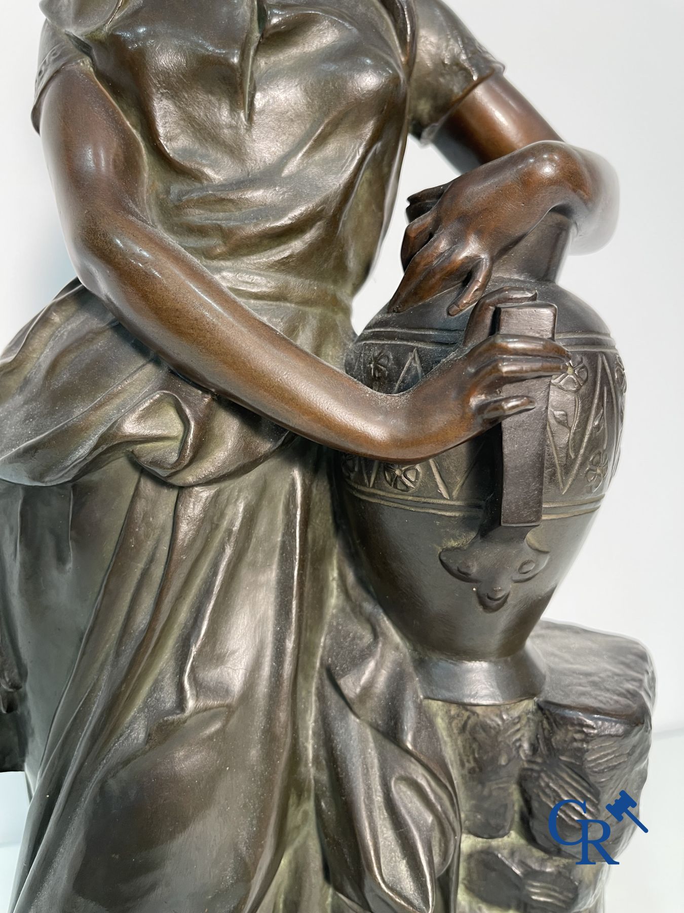 Edmond Lefever: (Ypres 1839-Schaarbeek 1911) "Rebecca" oriental bronze statue.