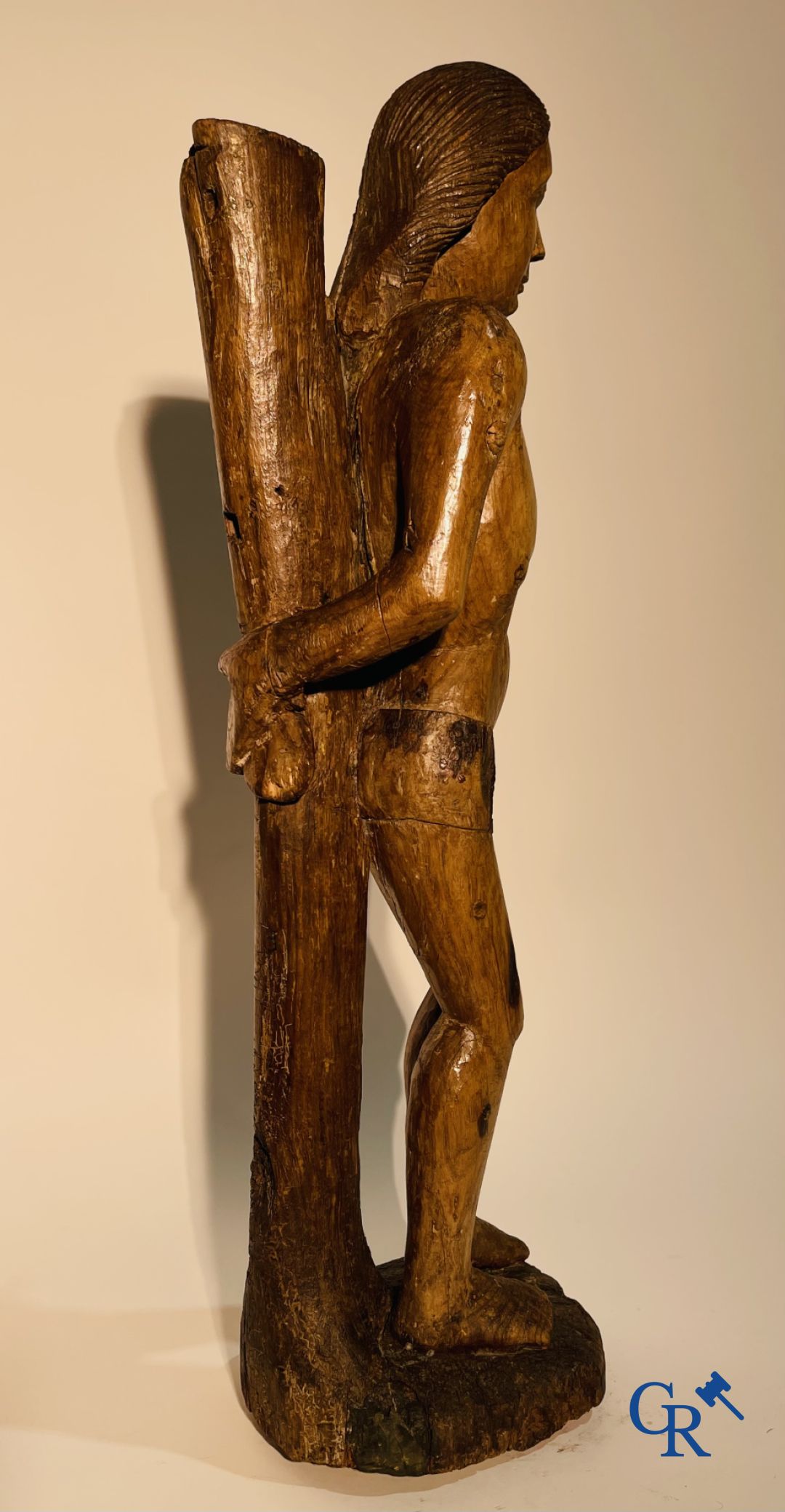 Wooden sculpture: Saint Sebastian 16th - 17th century.