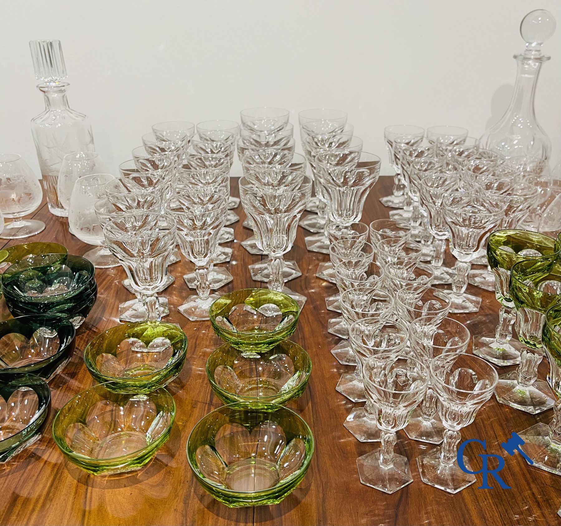 Large lot of glassware in crystal Val Saint Lambert and others.