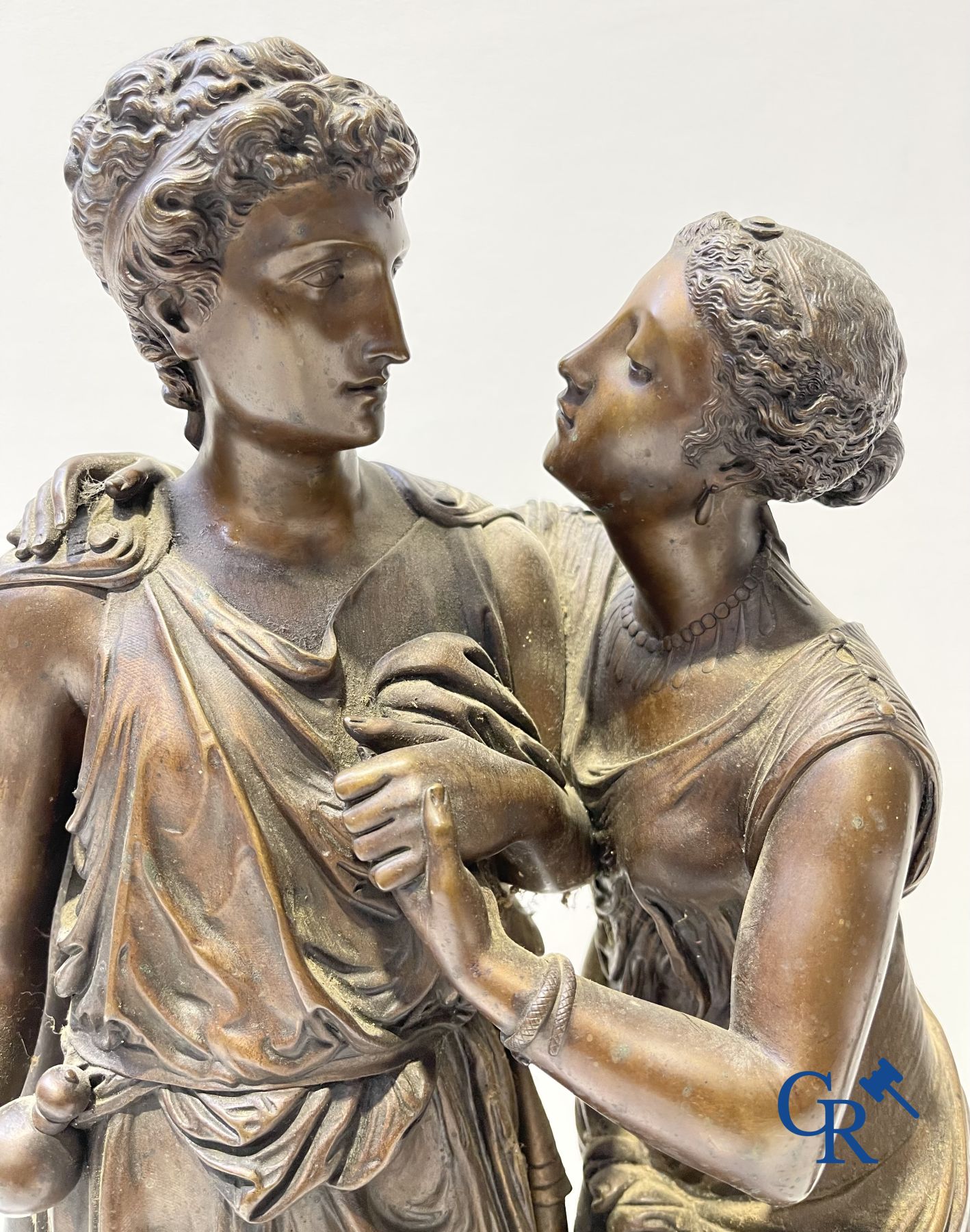 2 Bronzen beelden. Leon Grégoire en Leon Pilet "Allégorie de la fidélité". 19de eeuw.