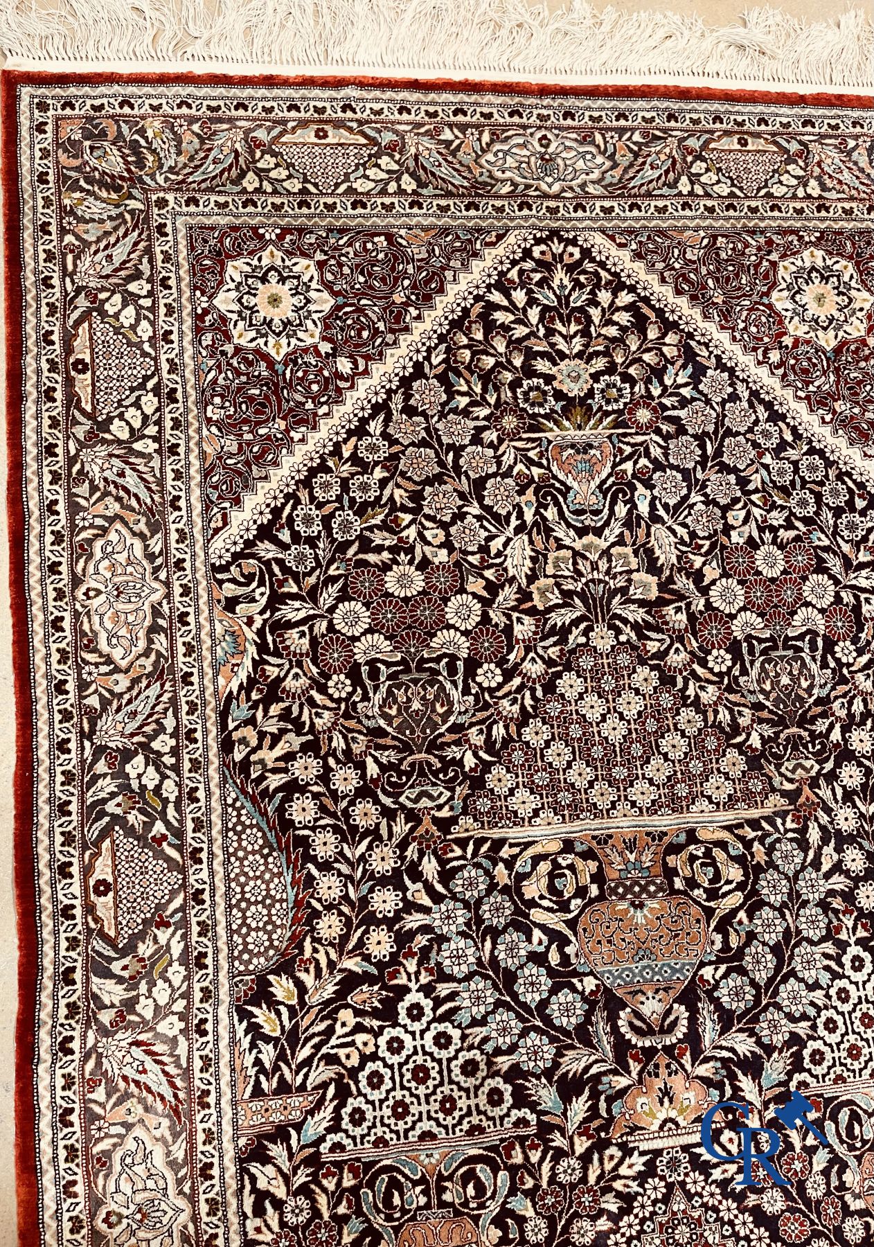 Carpet: Oriental carpet wool and silk