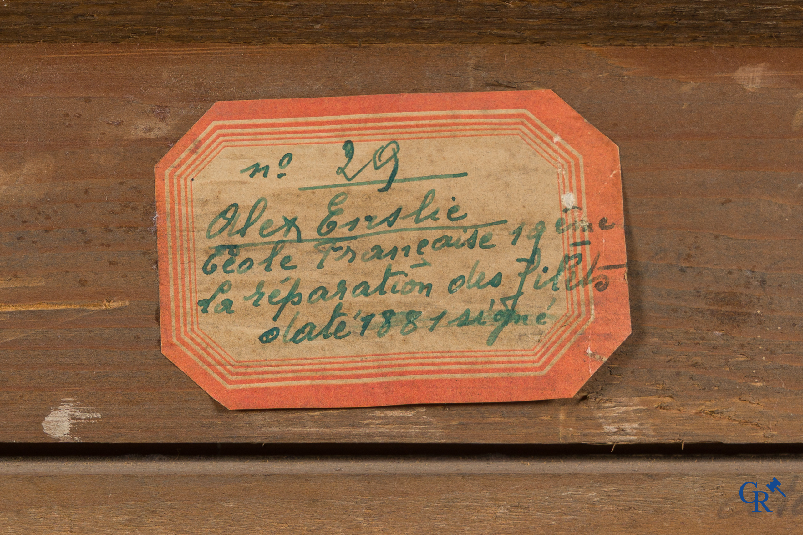 Alfred Edward Emslie (1848-1918) Vissers familie aan de kust, olie op doek.