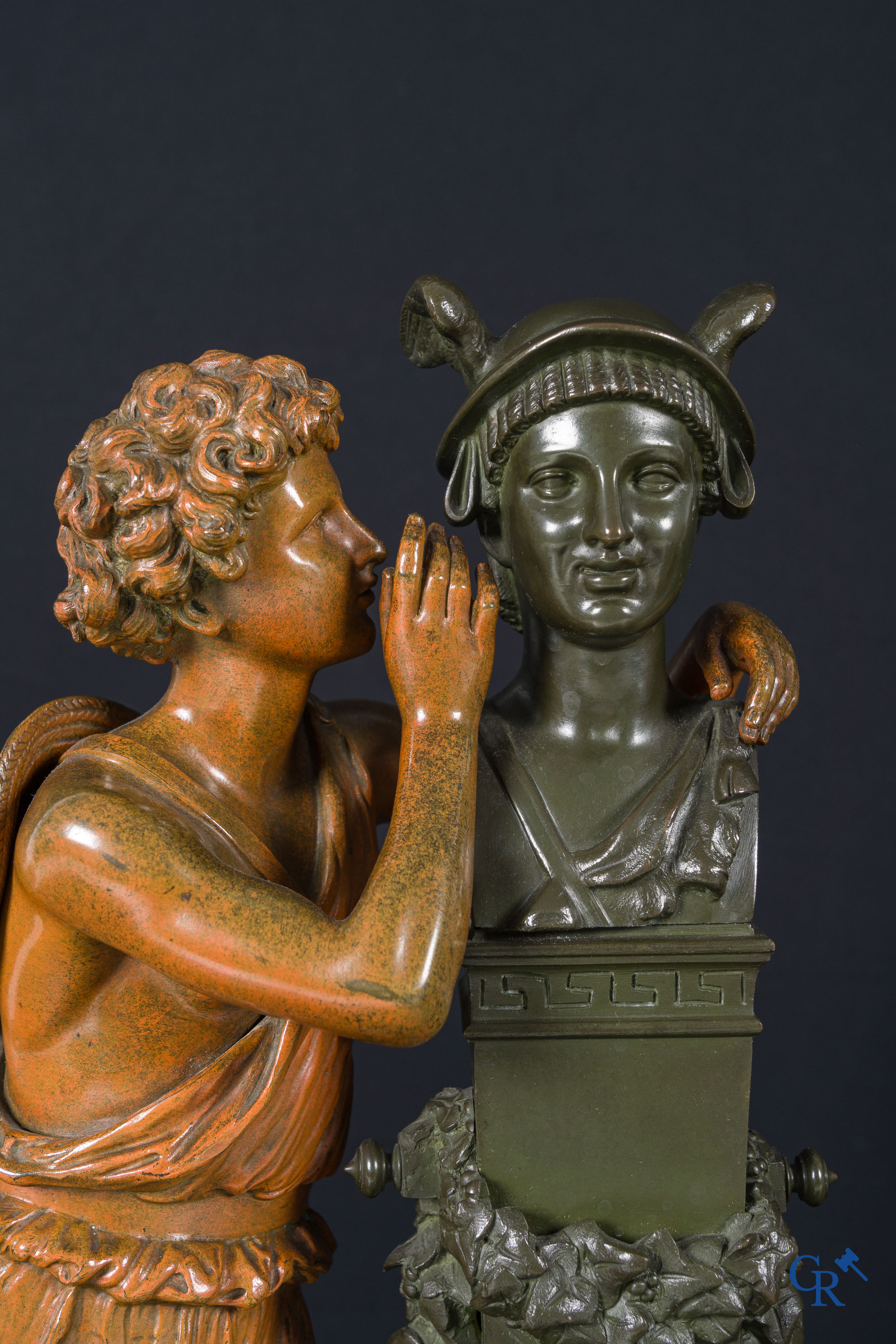 Eugène Laurent (1832-1898) A pair of bronze statues, foundry stamp A.B. Paris.