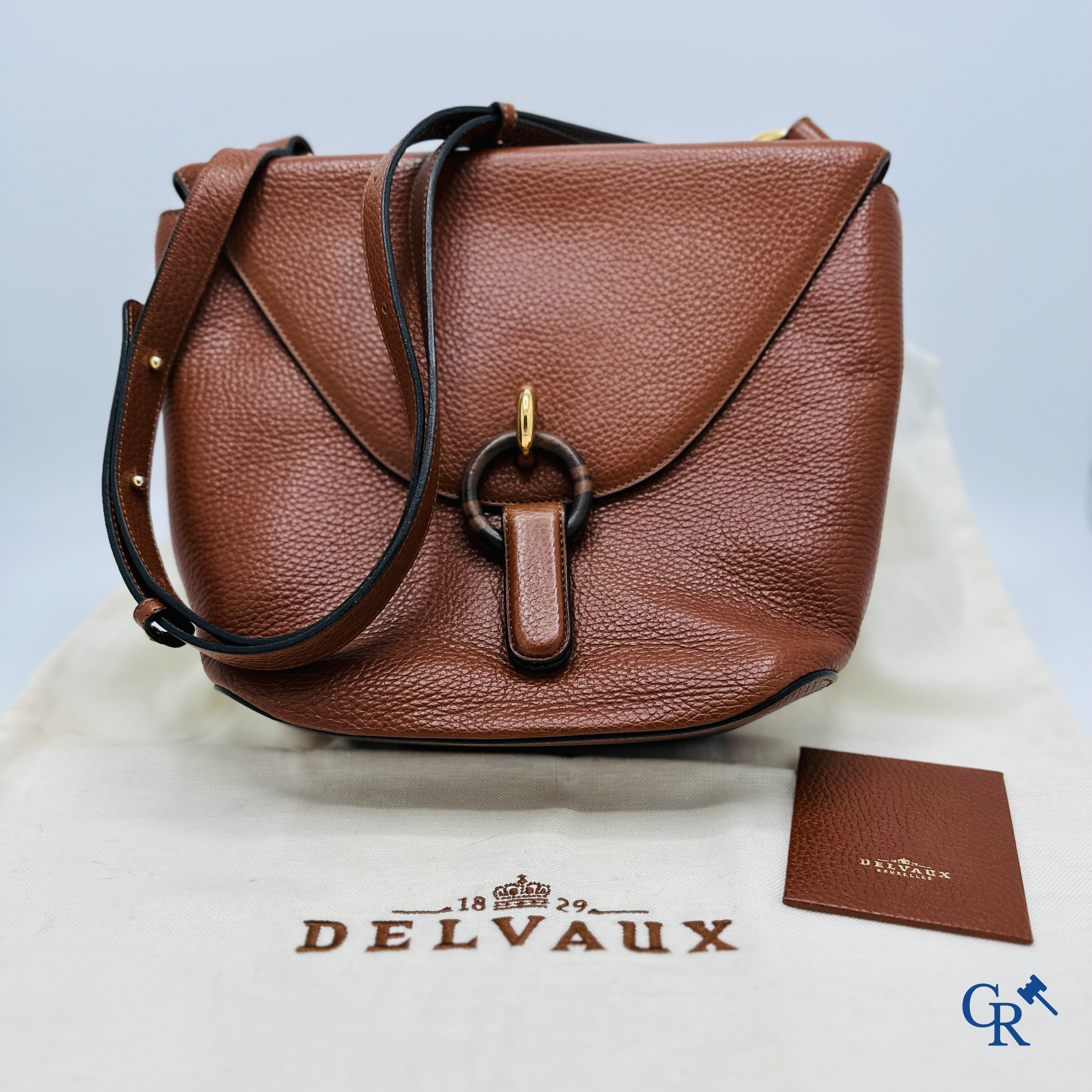 Delvaux: Sac à main vintage en cuir marron.<br />
Excellent état.