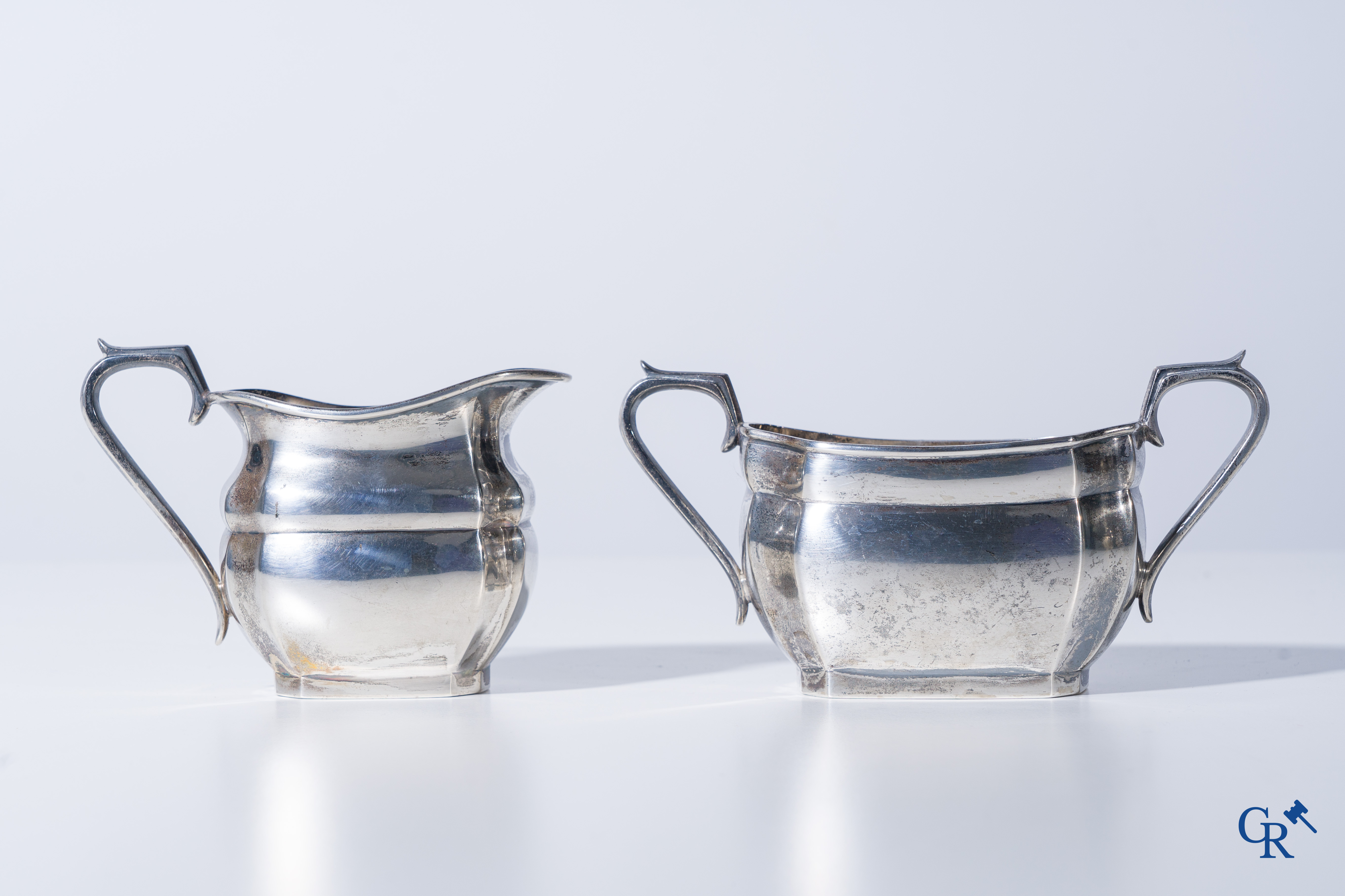 Silver: Mills Brussels, 4 pieces of a coffee and tea set in silver (900°/00).