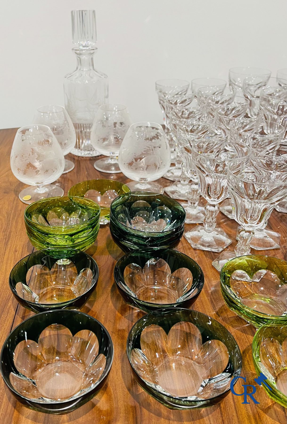 Large lot of glassware in crystal Val Saint Lambert and others.