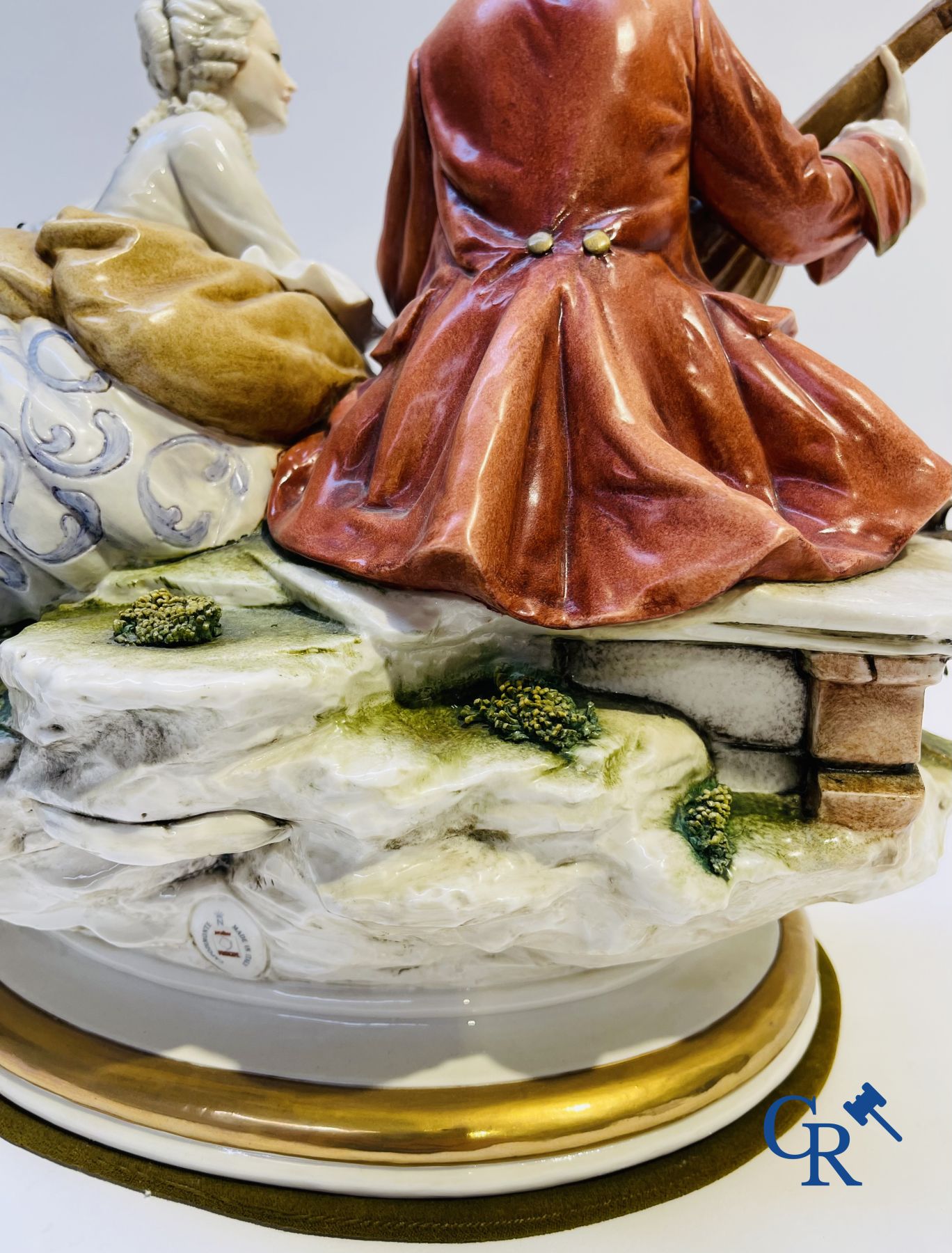 Porcelain: Capodimonte: Exceptional group in Italian porcelain with lace.