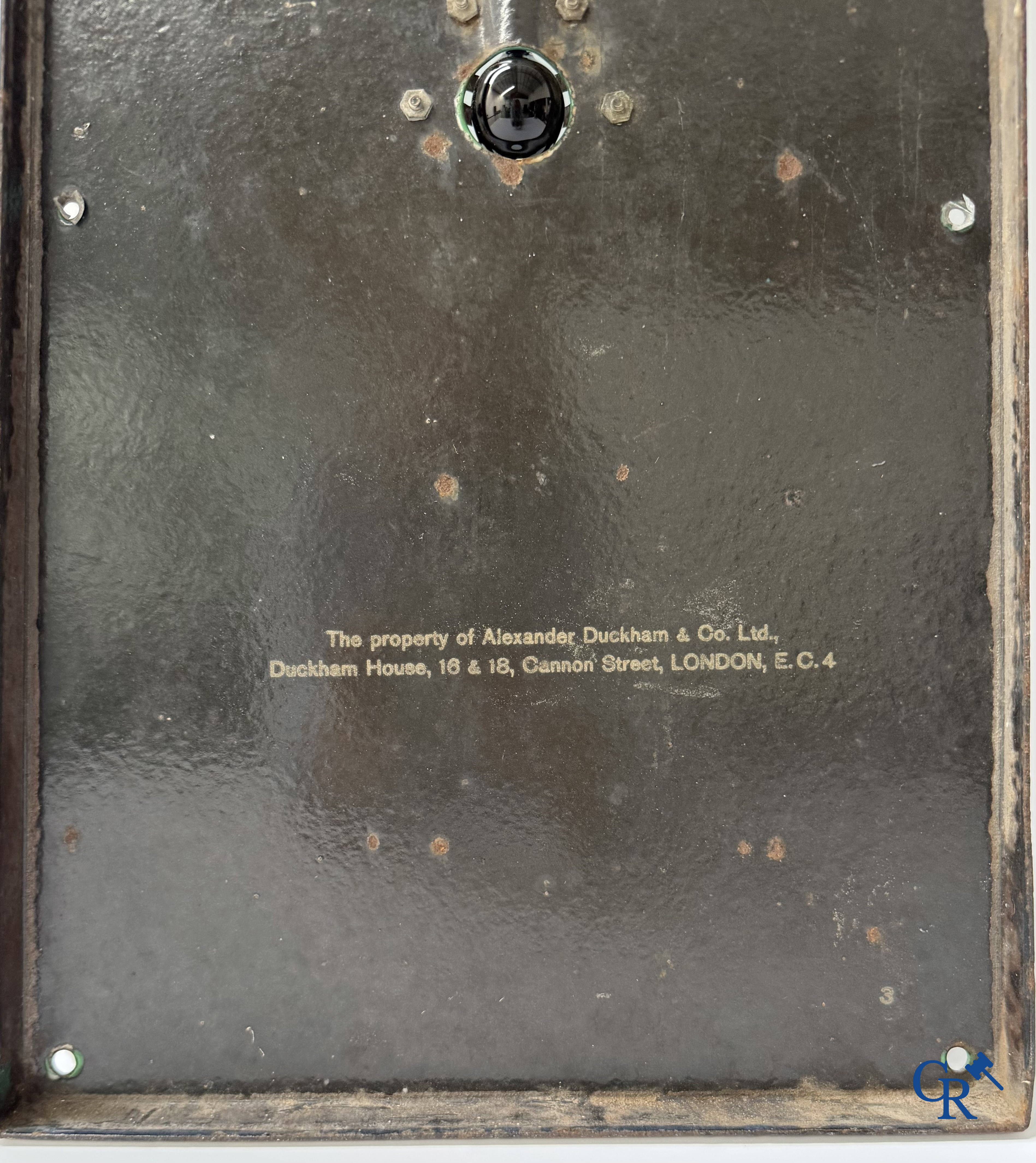 Duckham's Motor Oil. "Best in the World" Prachtig geëmailleerde reclame thermometer. Engelse makelij.