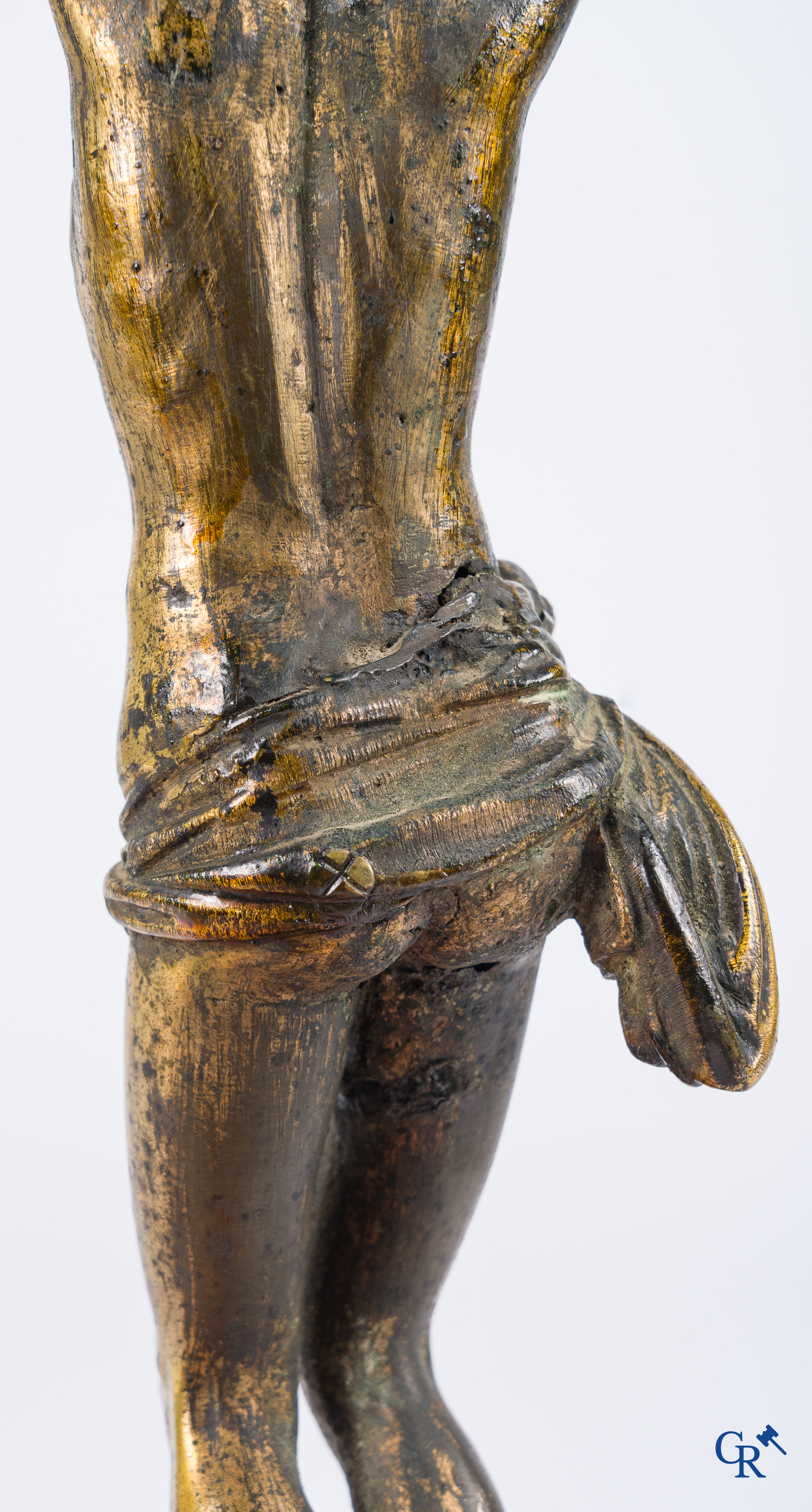 Grote voorstelling in verguld brons van Christus. 17e-18e eeuw.