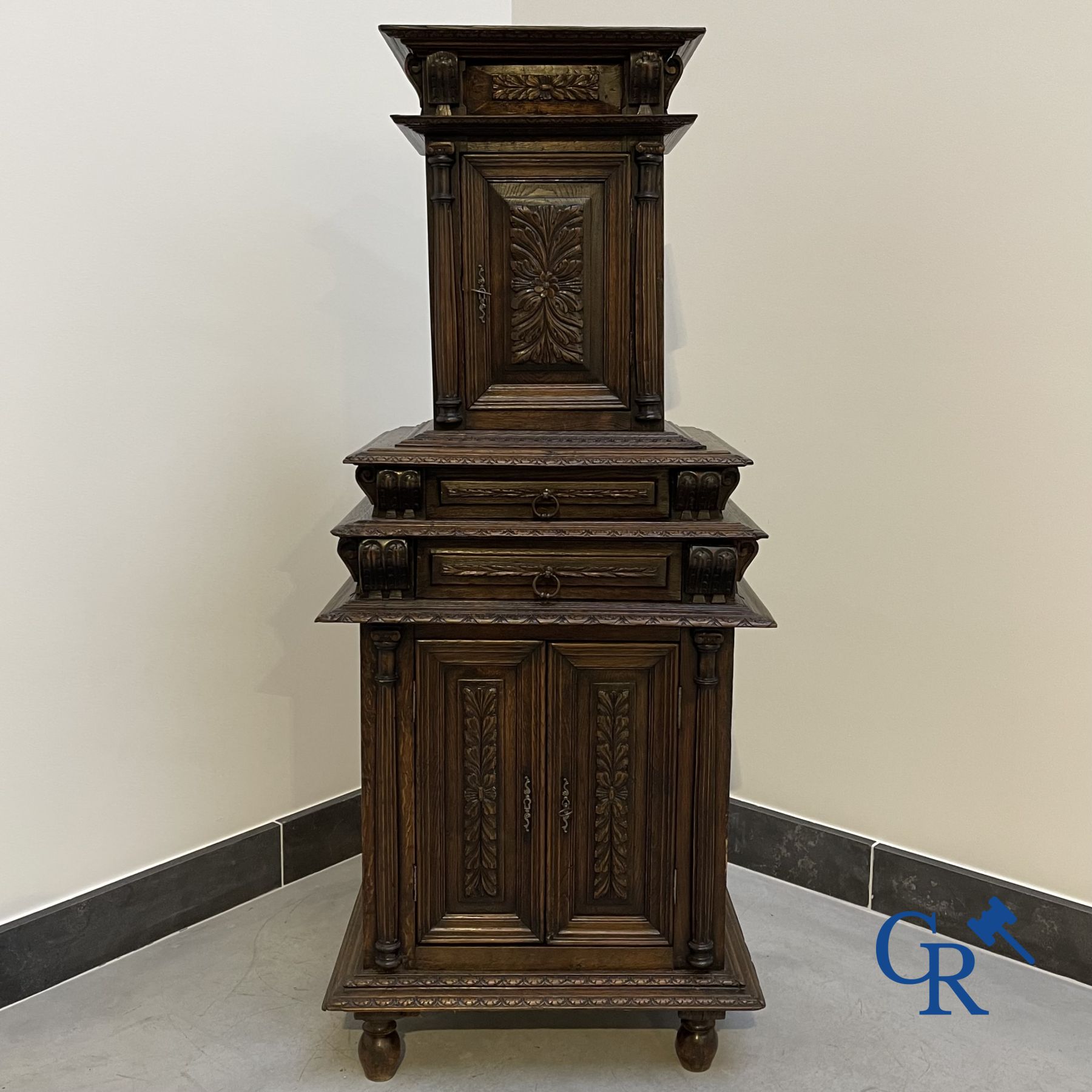 Furniture: An oak sacristy credence.