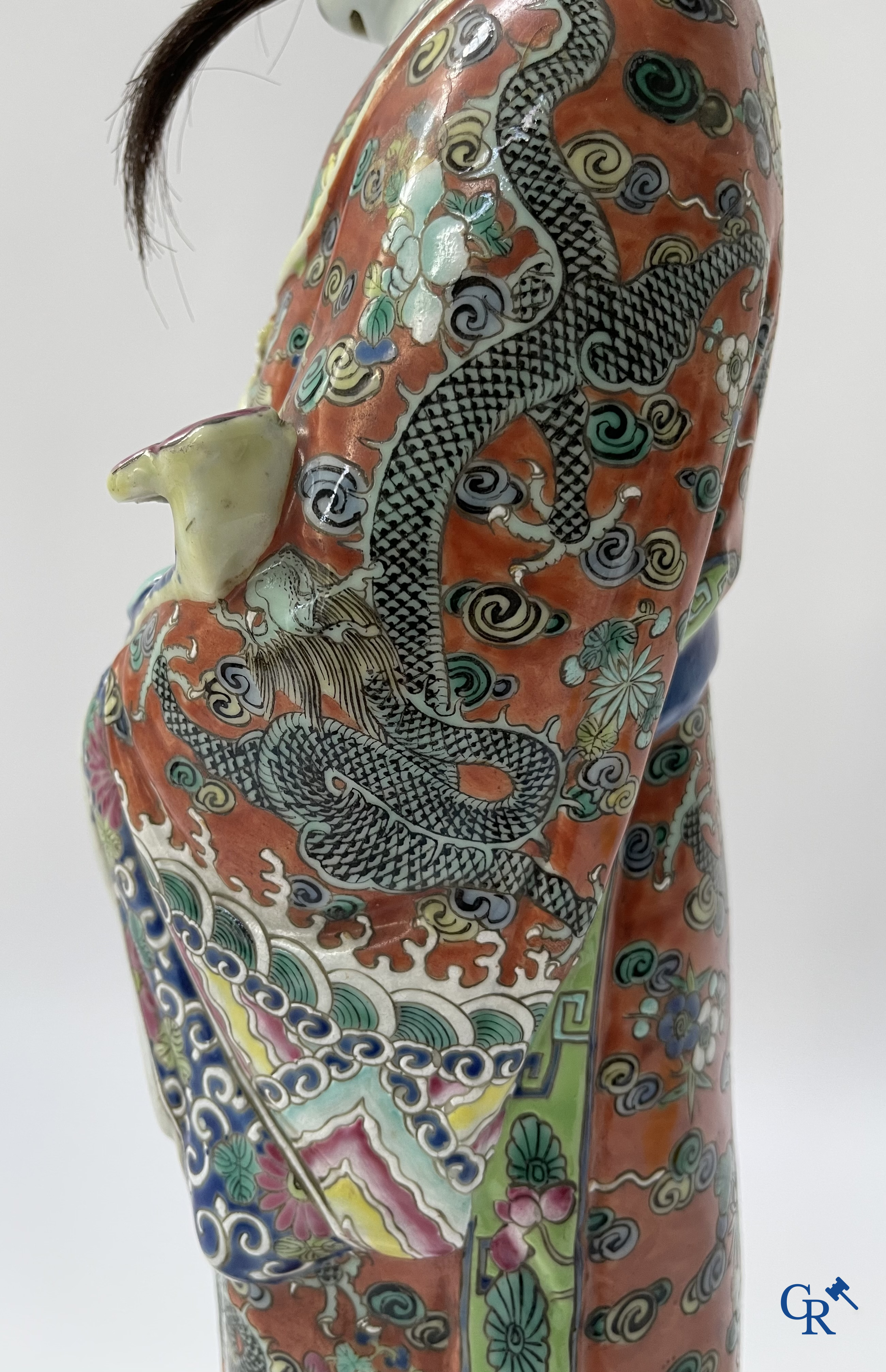 Aziatica, Chinees porselein. 3 Chinese famille rose figuren van onsterfelijken. 19de eeuw.