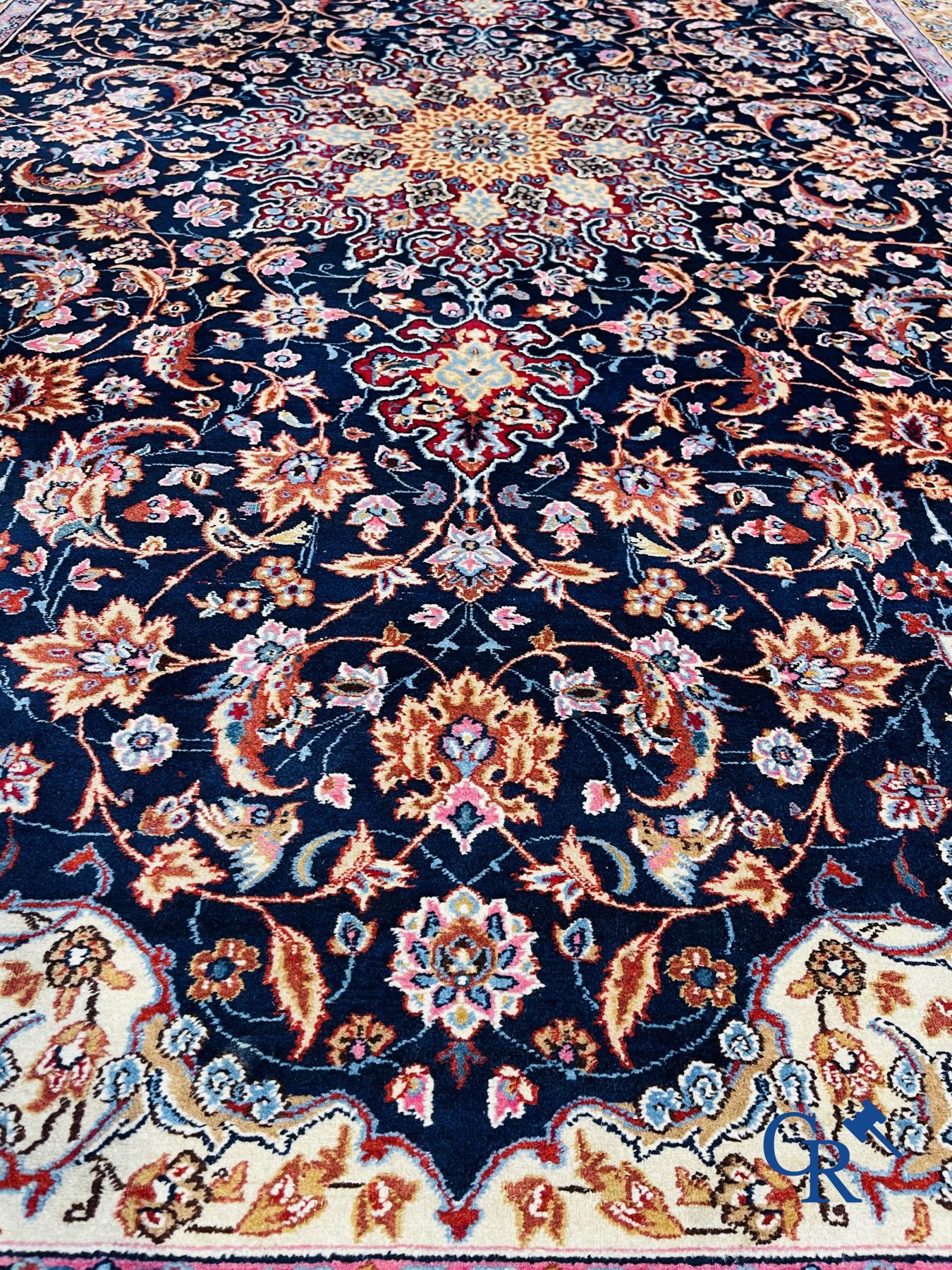 Oriental carpets: Isfahan, Iran. Large hand-knotted Persian carpet.