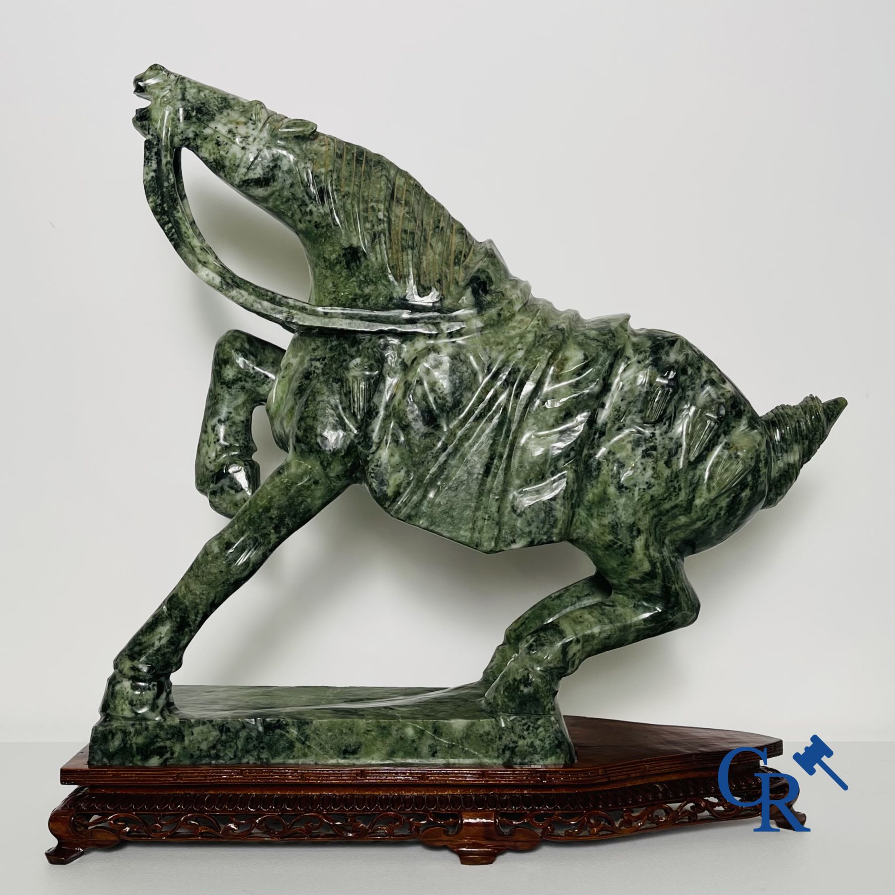 An imposing horse in Chinese jade.