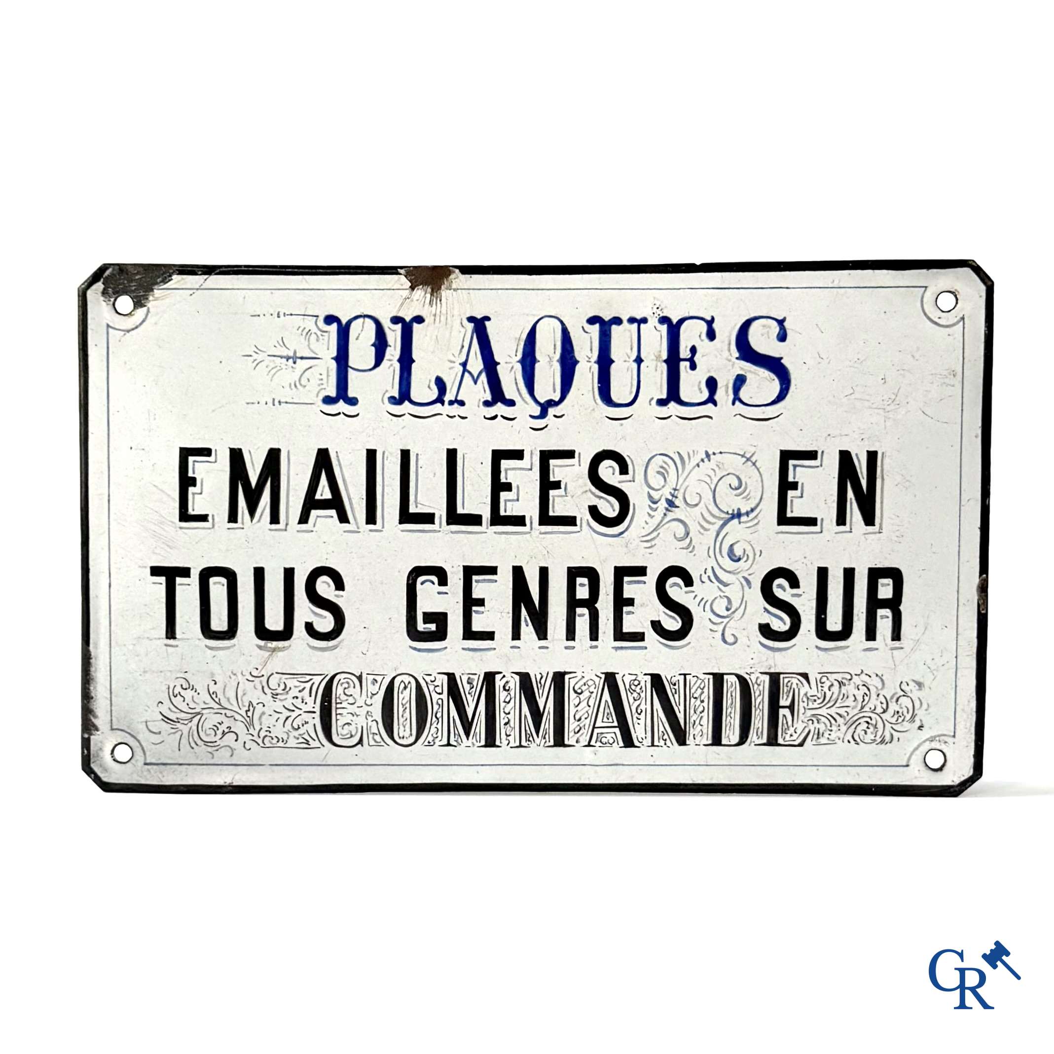 Emaillebord "Plaques émaillées en tous genres sur commande". 20-30'er jaren.