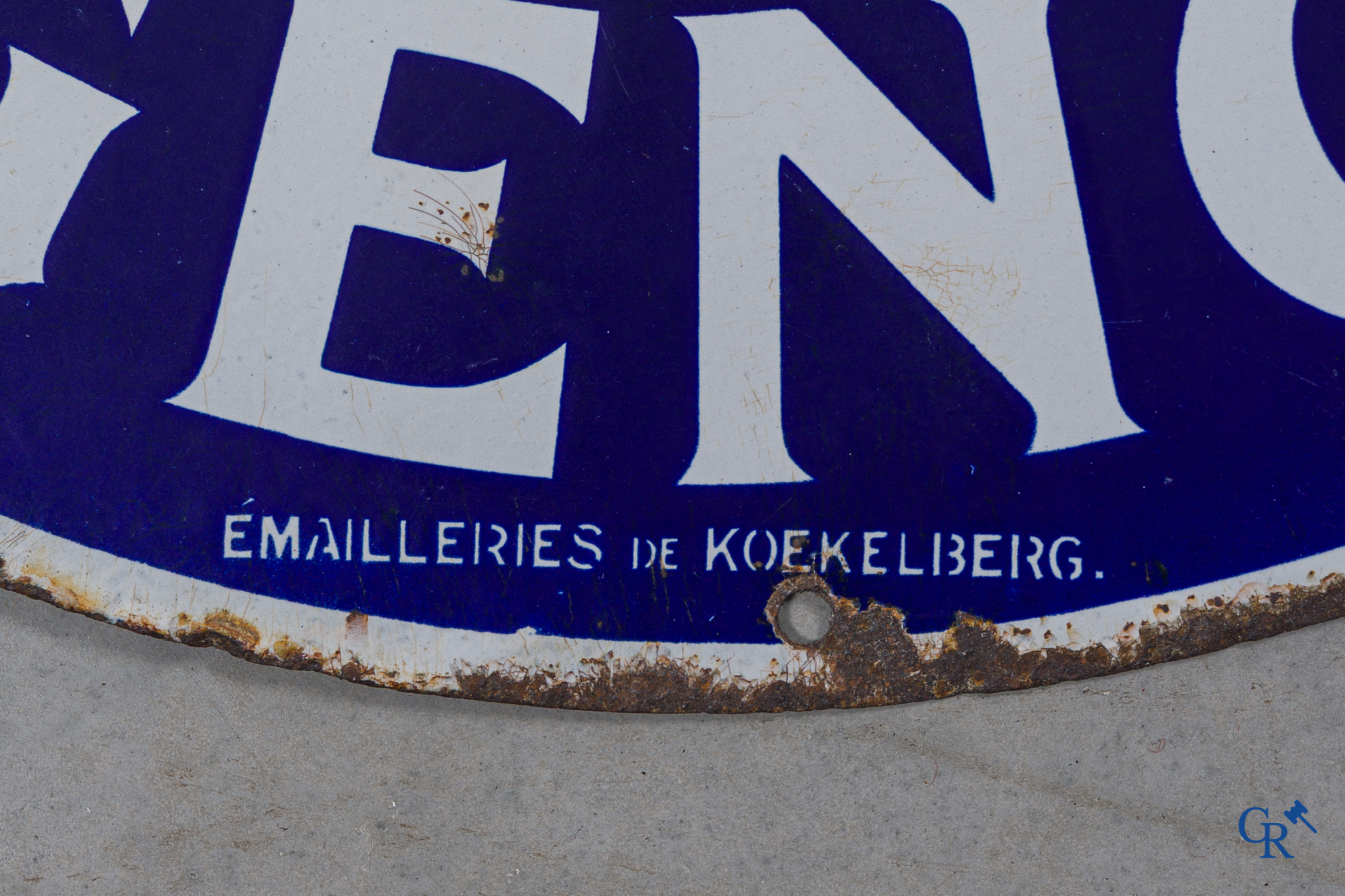 Cycles Bercley. Emaille uithangbord voor de concessiehouder van fietsen Bercley. Jaren '20-'30.