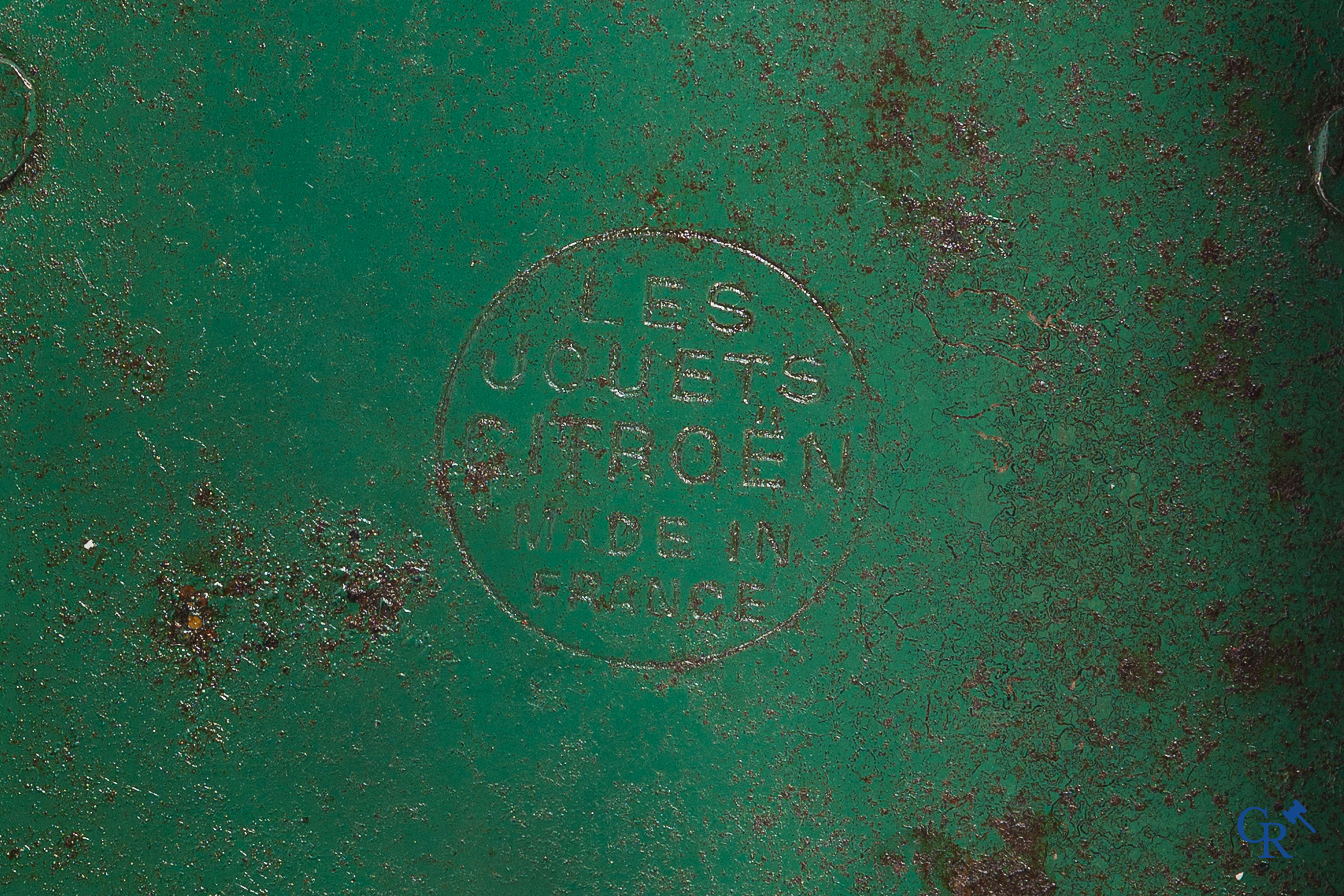 Oud speelgoed. Les Jouets Citroën, Made in France. Speelgoed raceauto in metaal. Jaren '30.