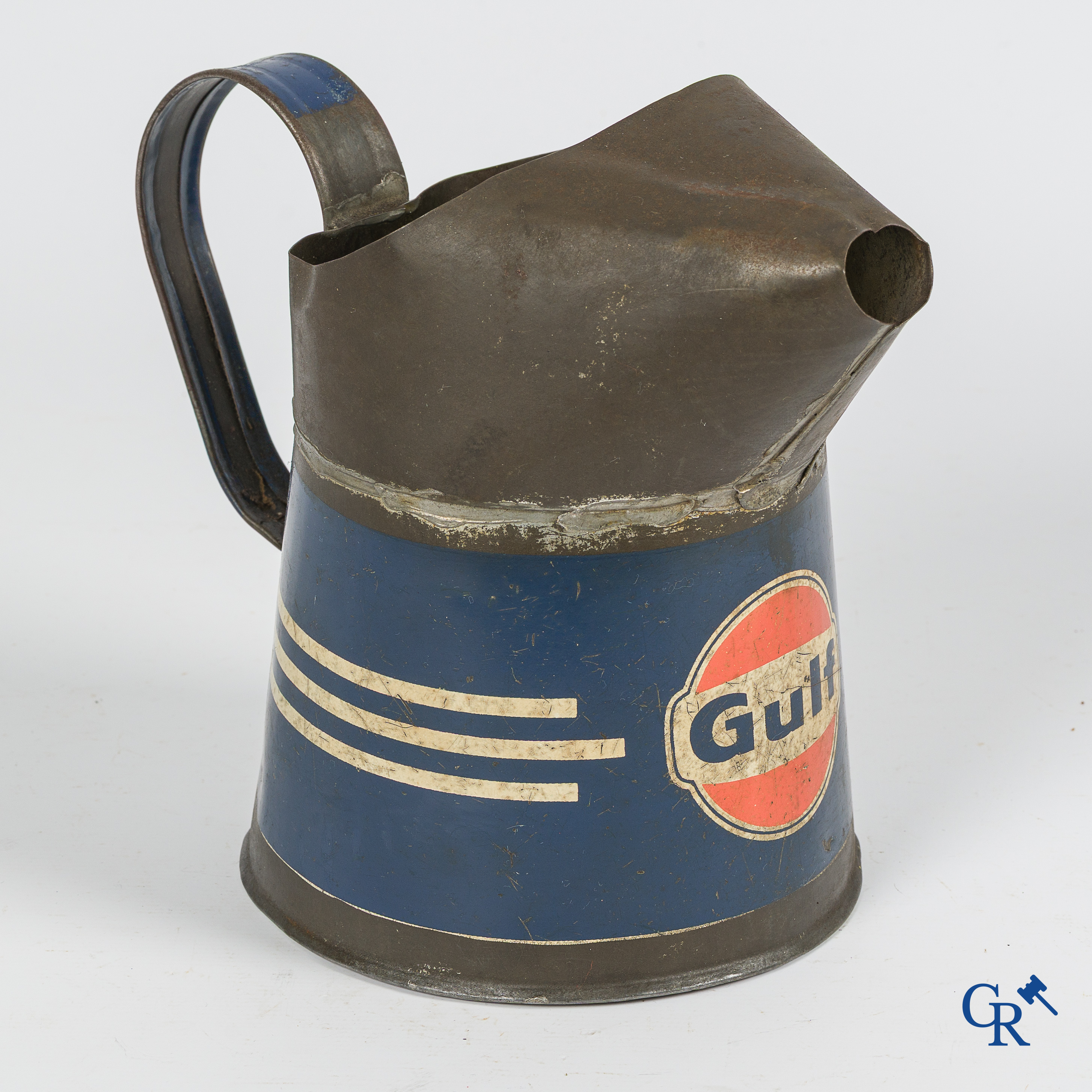 Automobilia. Gulf. Oliekan of schenkkan voor motorolie van Gulf. Jaren '40.