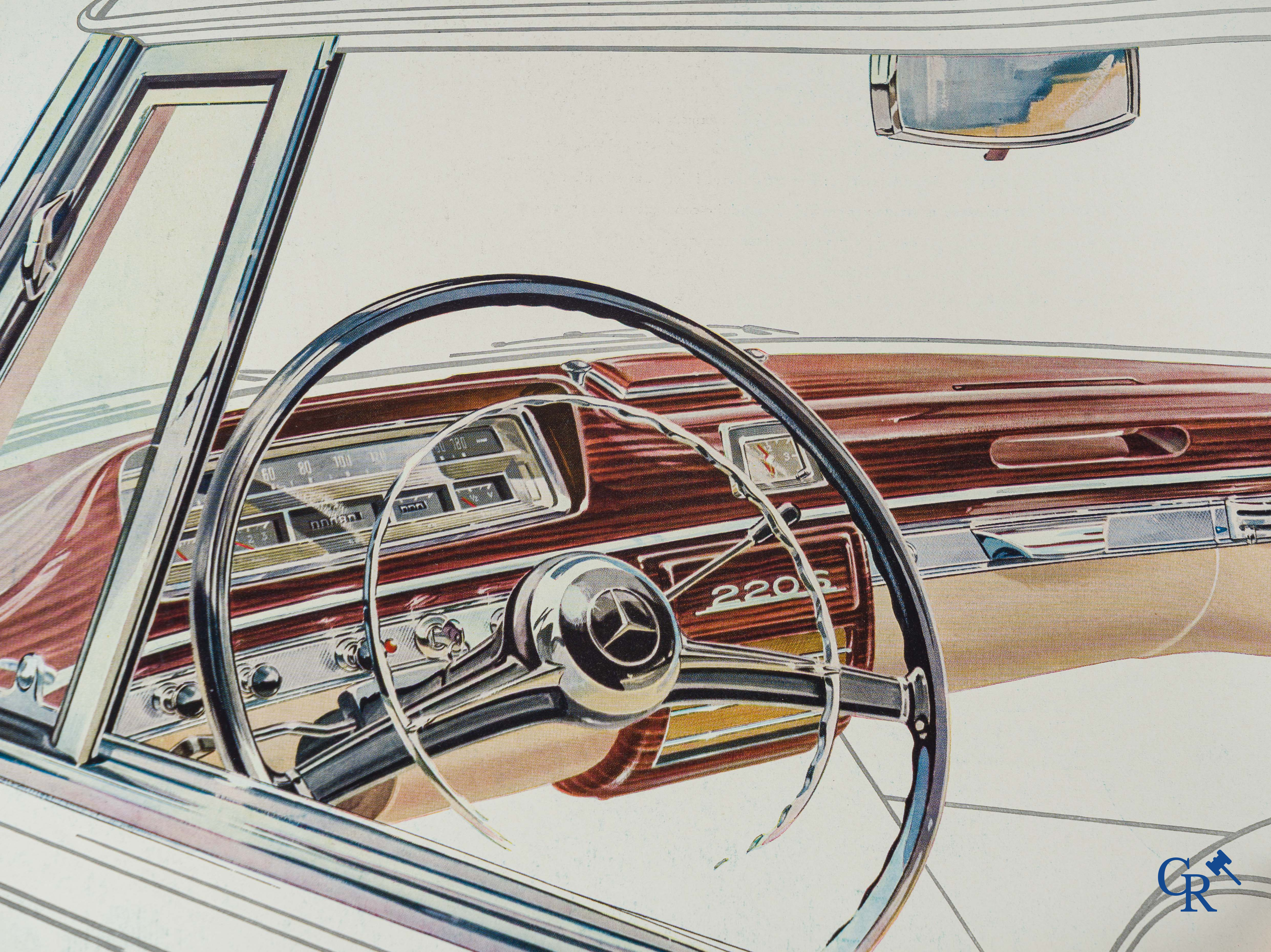 Automobilia. Mercedes Benz. Lot met 5 luxe catalogen of publiciteitsfolders voor diverse modellen.