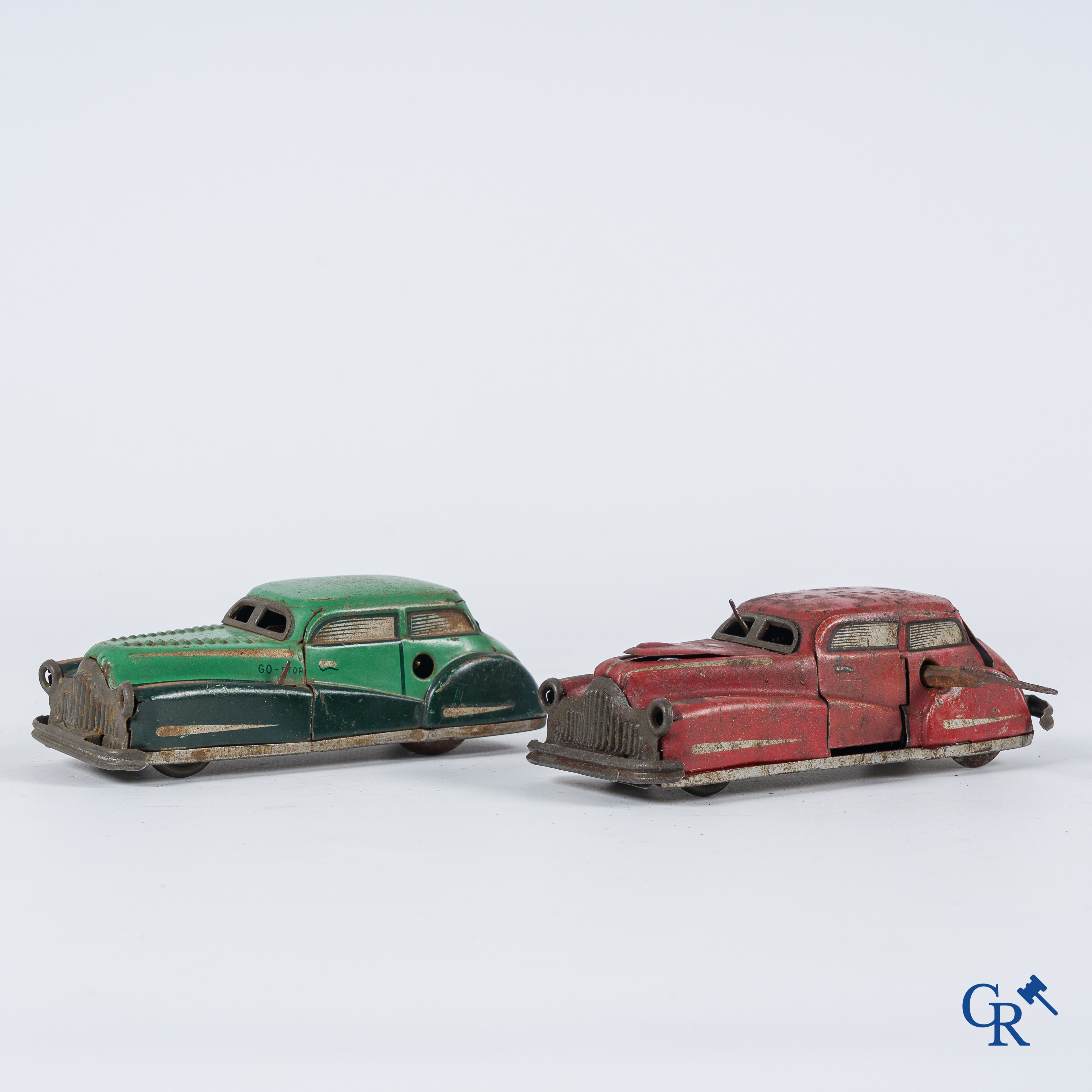 Joustra France. L'Auto-Miracle. 2 miniatuurauto's in blik waaronder een zeldzaam model Auto-Miracle.