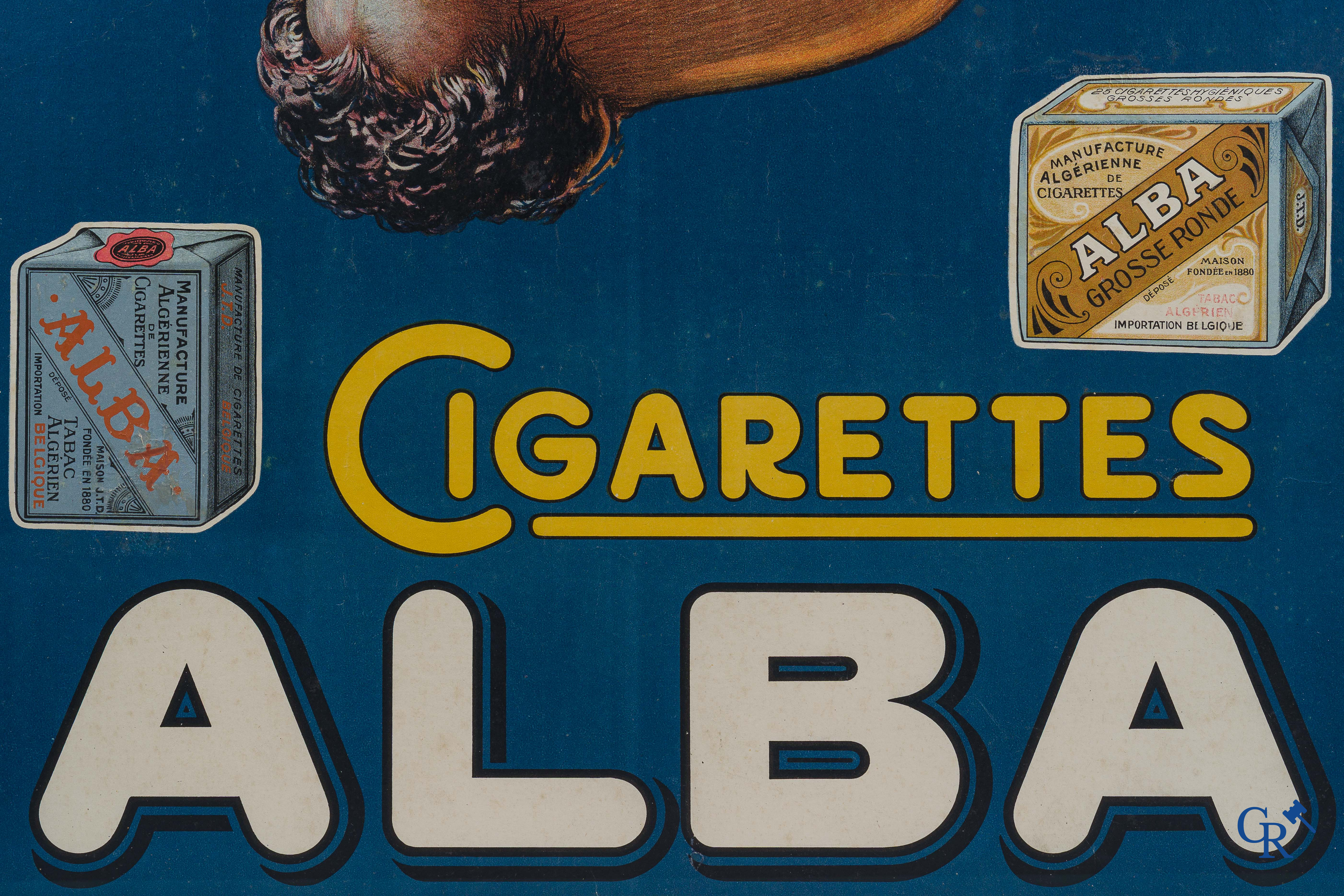 Cigarettes Alba. Originele publiciteitsaffiche voor de Manufacture Algérienne de Cigarettes et Tabac. Circa 1925.