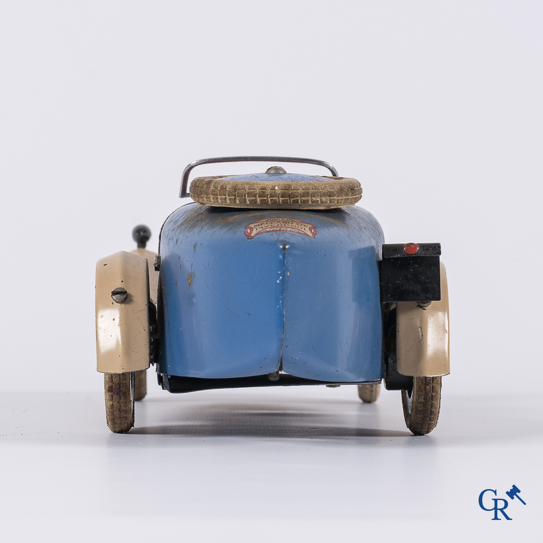 Oud speelgoed. Meccano No. 2 Constructor Car. Metaal met opwindmechanisme. Jaren '30.