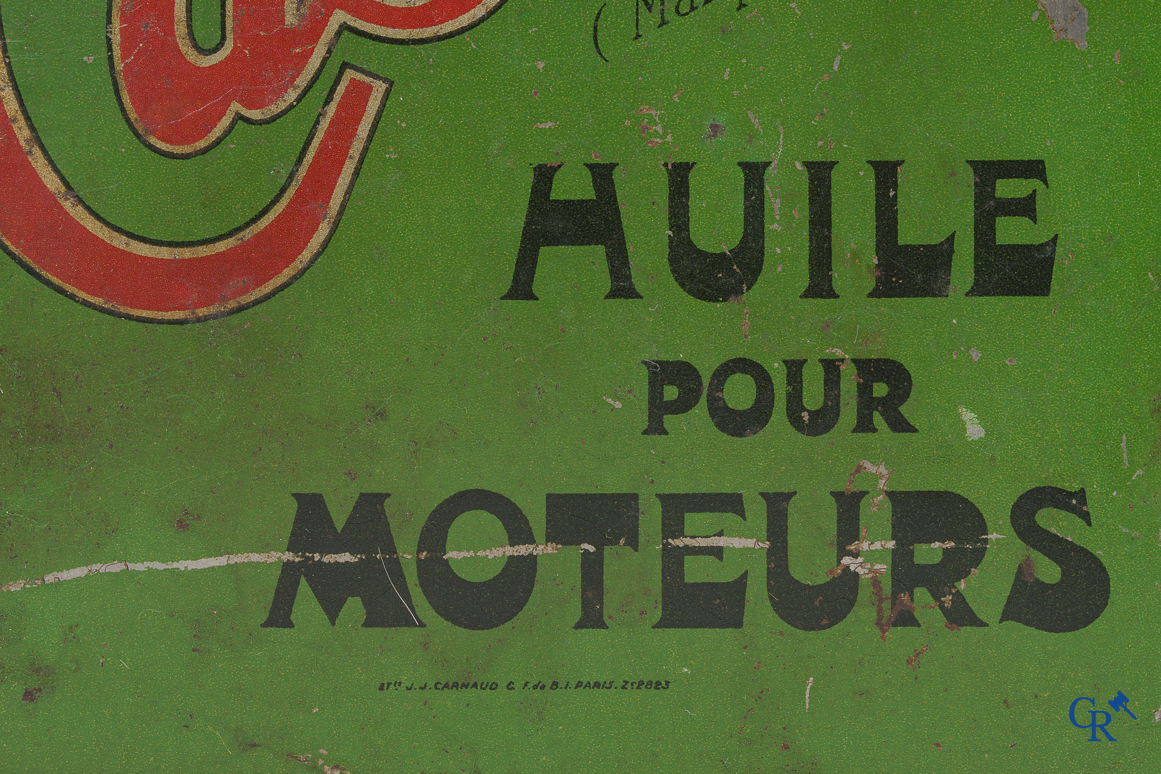 Castrol, Huile pour Moteurs. Schenkkan en olieblik voor Castrol motor olie. Frankrijk, jaren '30.