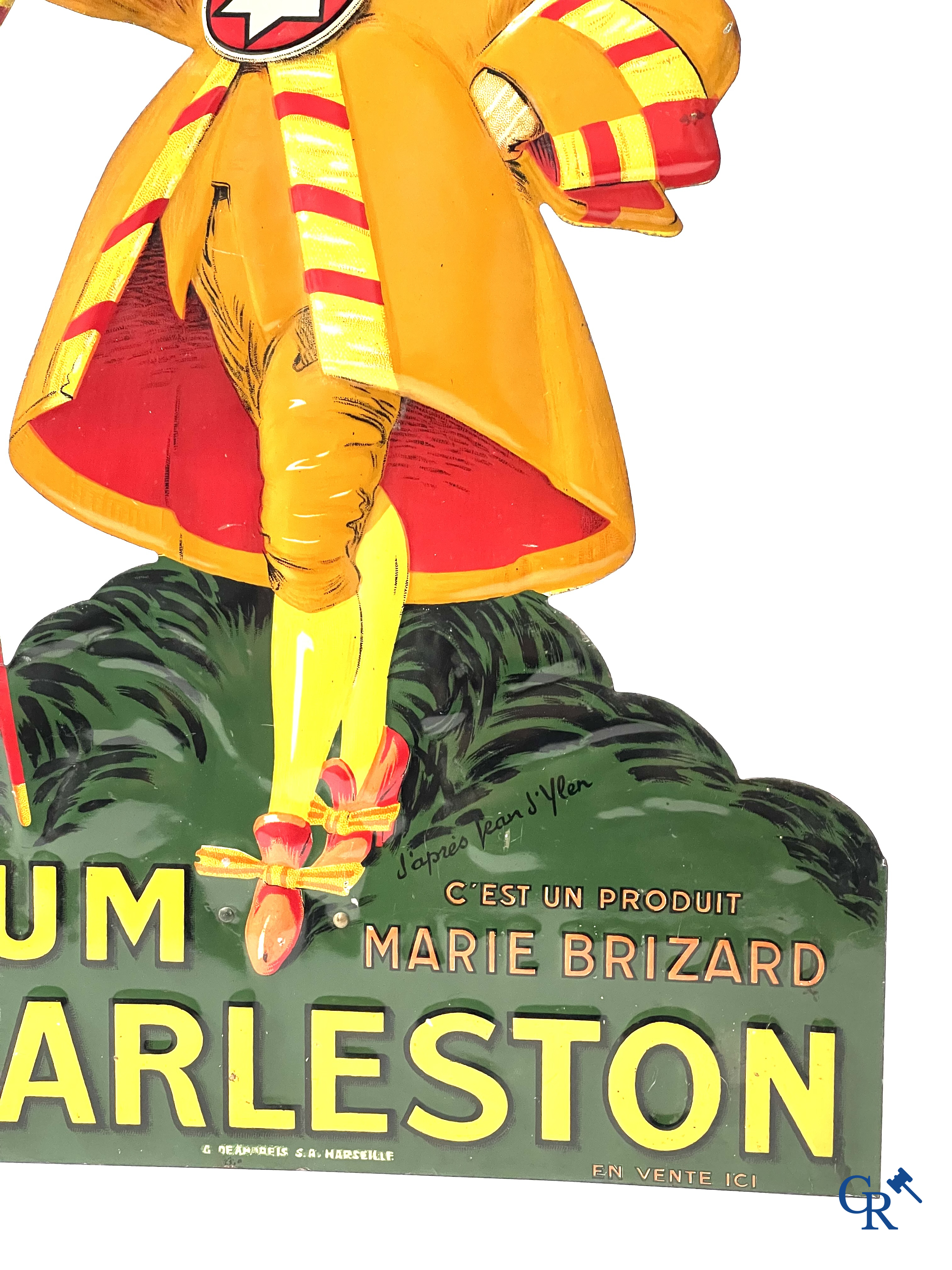 Jean D'Ylen, Publiciteit in bedrukt blik voor Rhum Charleston van Marie Brizard. Jaren '30.