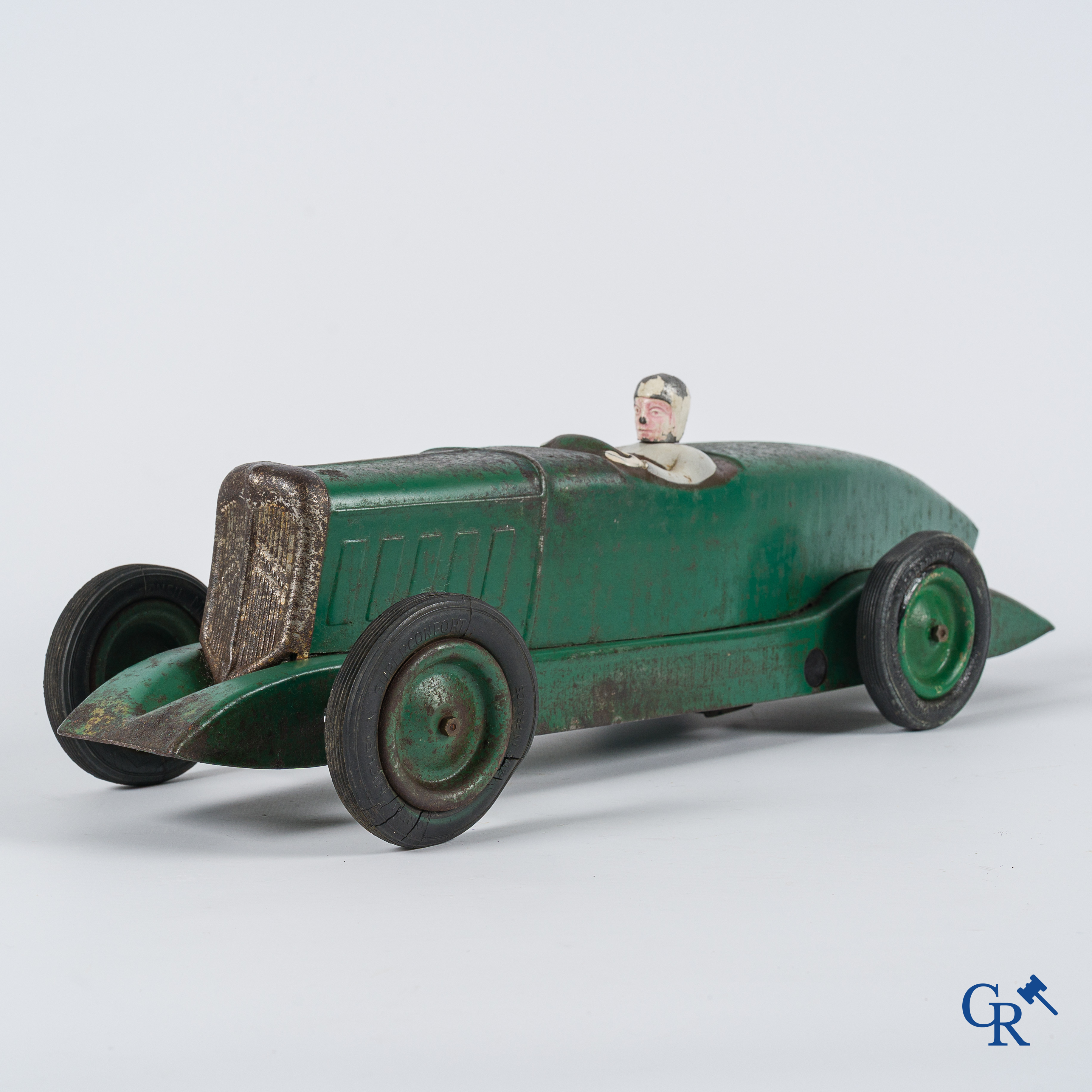 Oud speelgoed. Les Jouets Citroën, Made in France. Speelgoed raceauto in metaal. Jaren '30.
