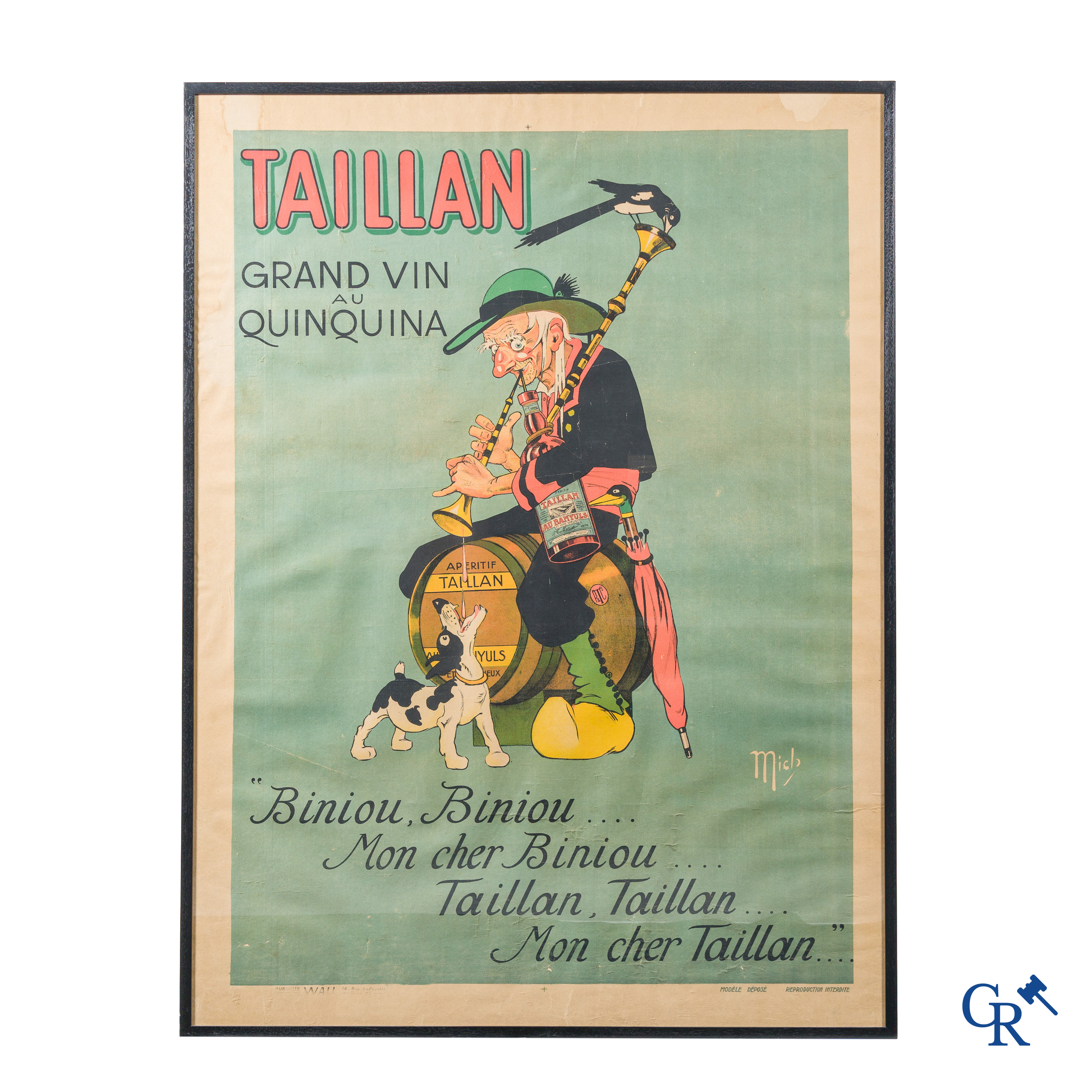 Mich (Jean-Marie Michel Liébeaux - Franse reclameontwerper) Taillan Grand vin au Quinquina. Publiciteitsaffiche.